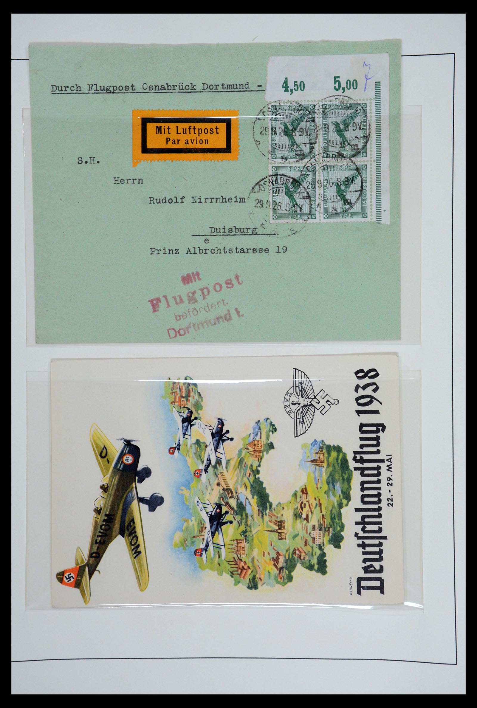 36009 058 - Postzegelverzameling 36009 Luchtpost zegels en brieven 1920-1940.