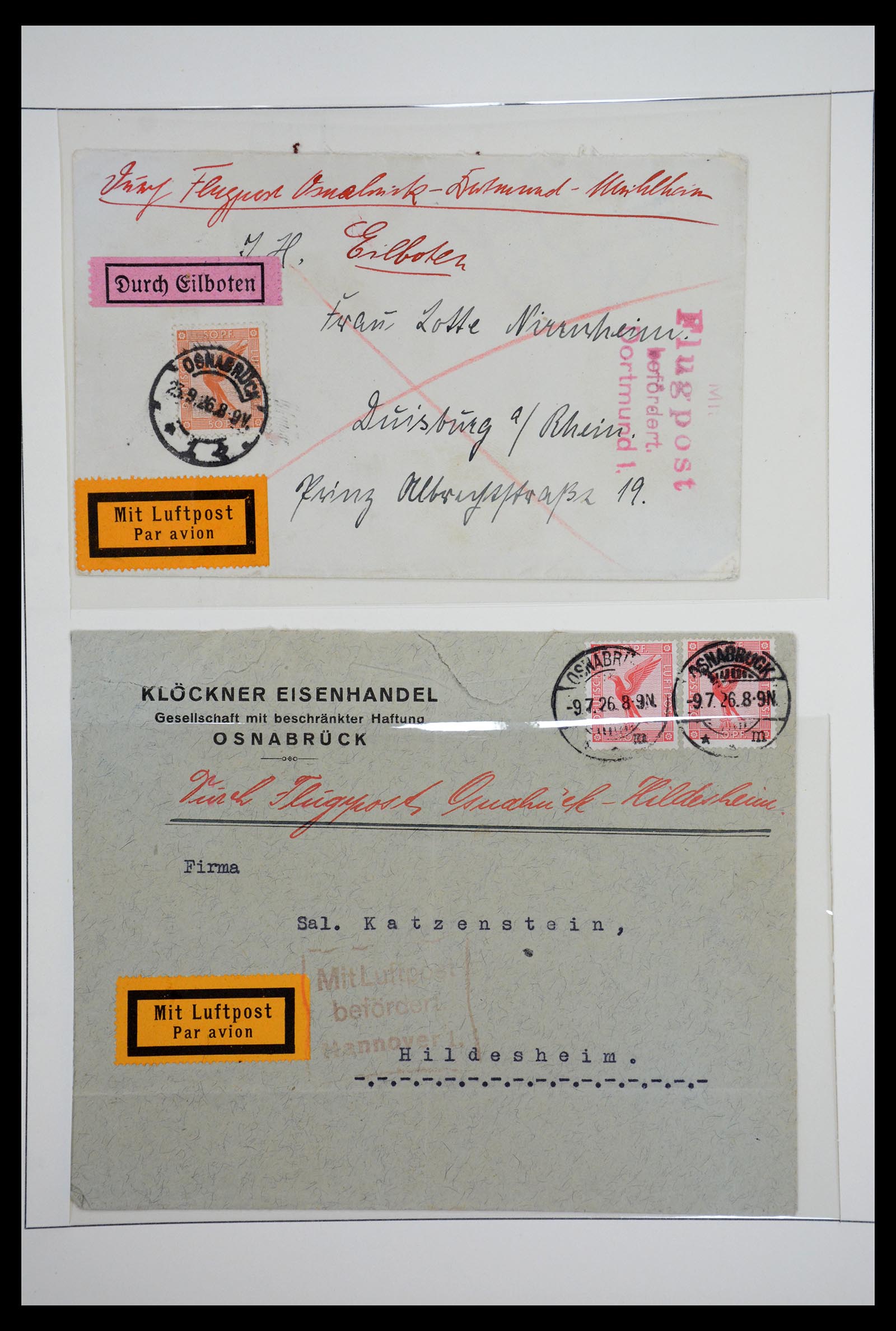 36009 069 - Postzegelverzameling 36009 Luchtpost zegels en brieven 1920-1940.