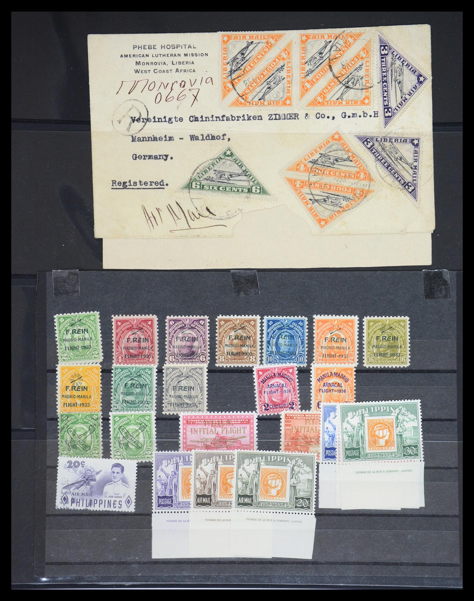 36009 079 - Postzegelverzameling 36009 Luchtpost zegels en brieven 1920-1940.