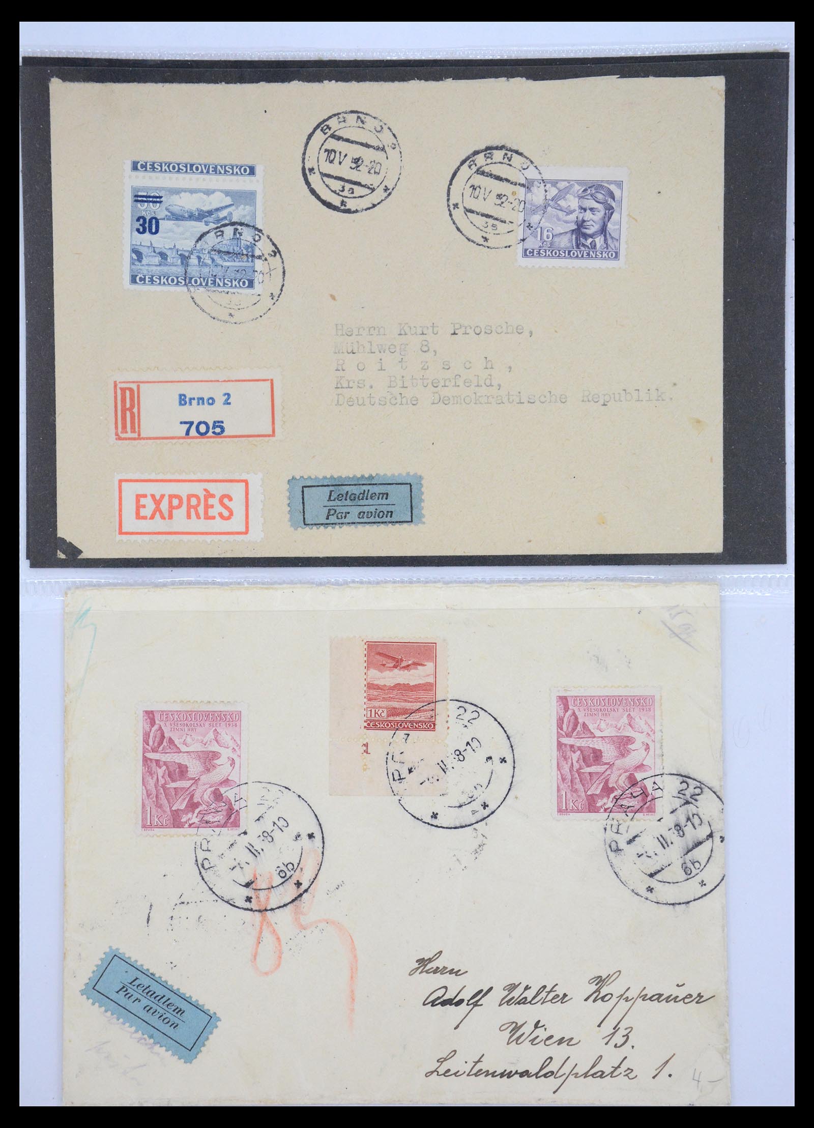 36009 081 - Postzegelverzameling 36009 Luchtpost zegels en brieven 1920-1940.