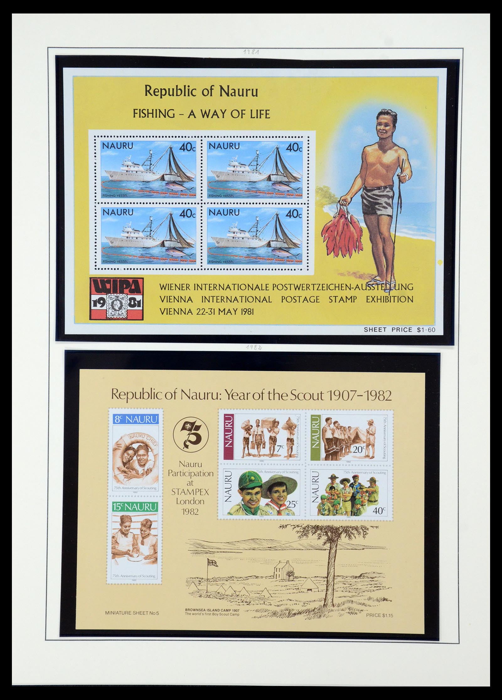 36013 022 - Stamp collection 36013 Nauru 1916-1987.