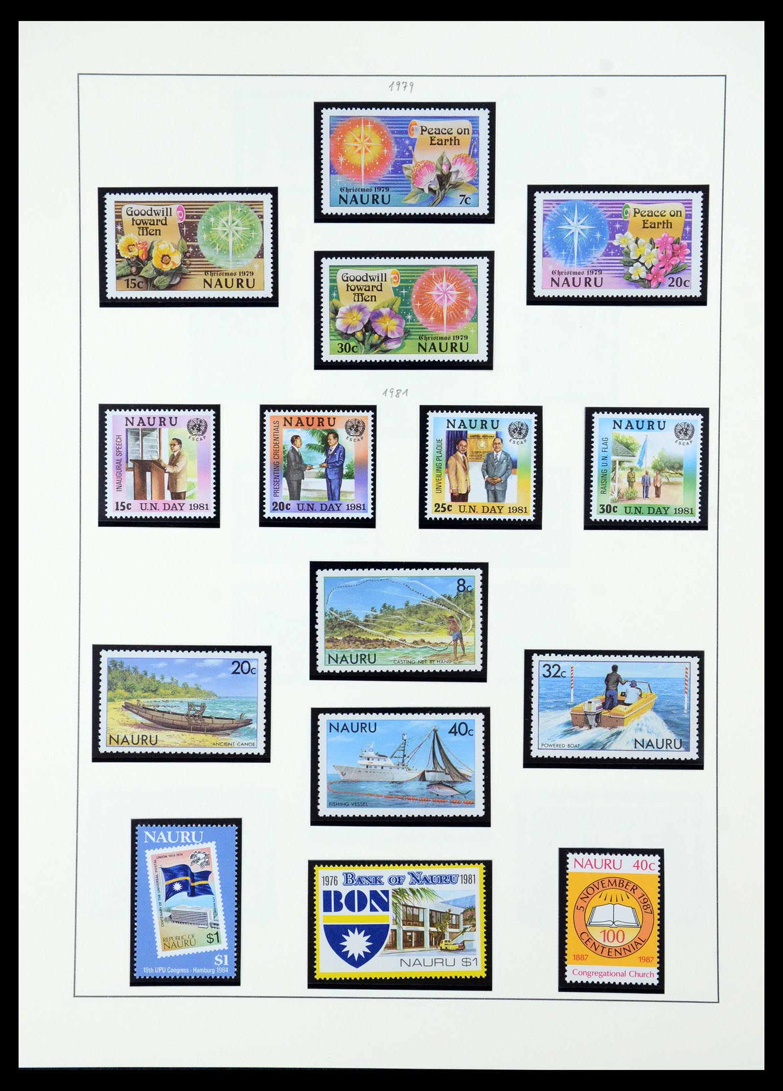 36013 024 - Stamp collection 36013 Nauru 1916-1987.