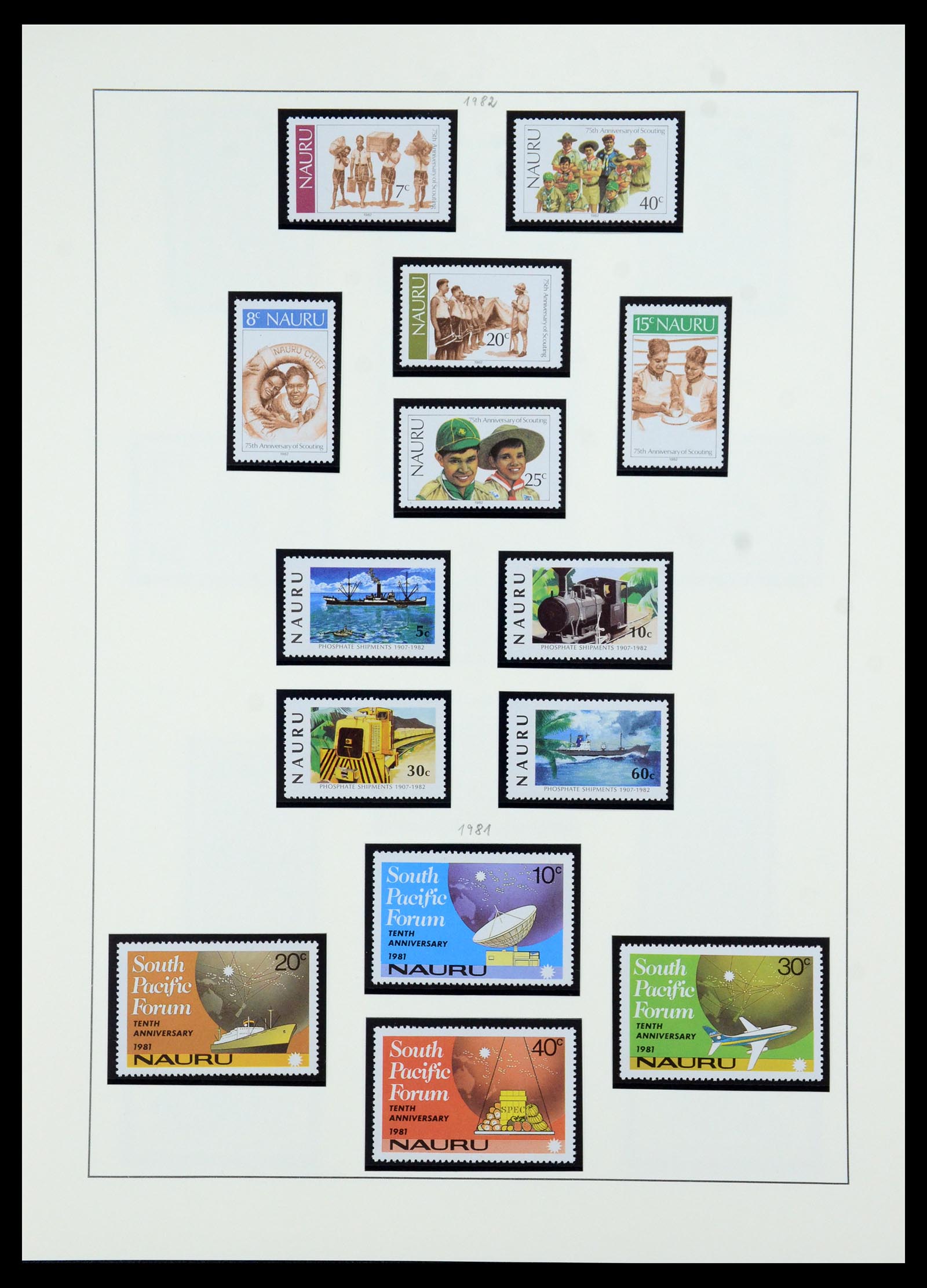 36013 025 - Stamp collection 36013 Nauru 1916-1987.