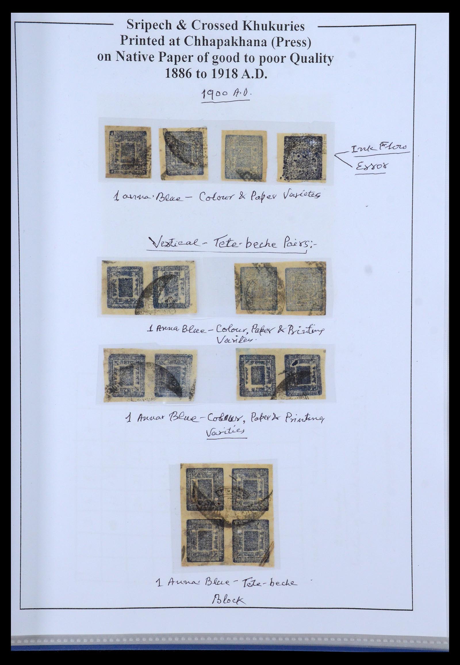 36037 007 - Postzegelverzameling 36037 Nepal 1899-1930.