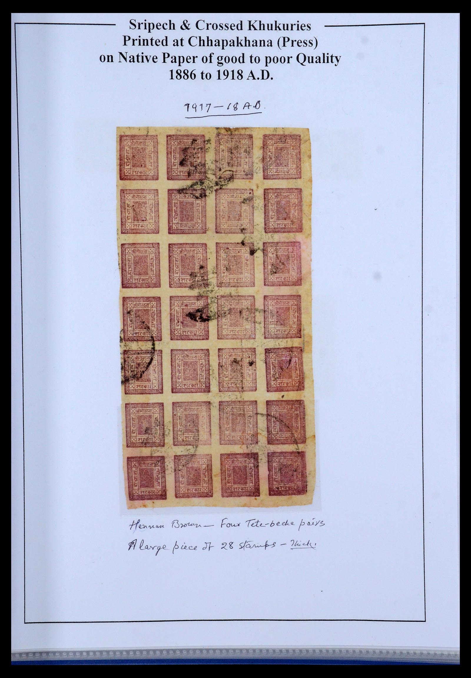 36037 011 - Postzegelverzameling 36037 Nepal 1899-1930.