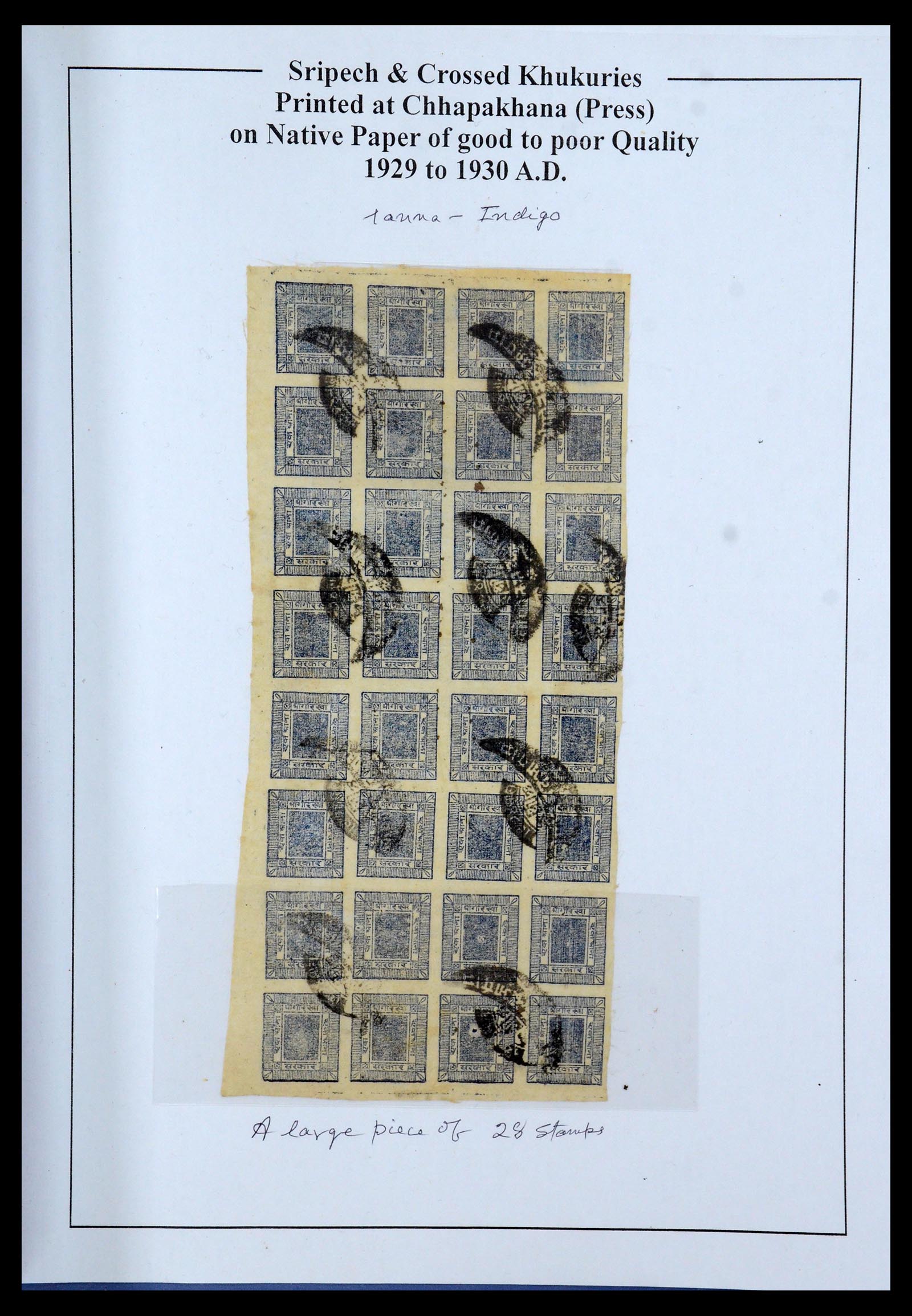 36037 016 - Postzegelverzameling 36037 Nepal 1899-1930.