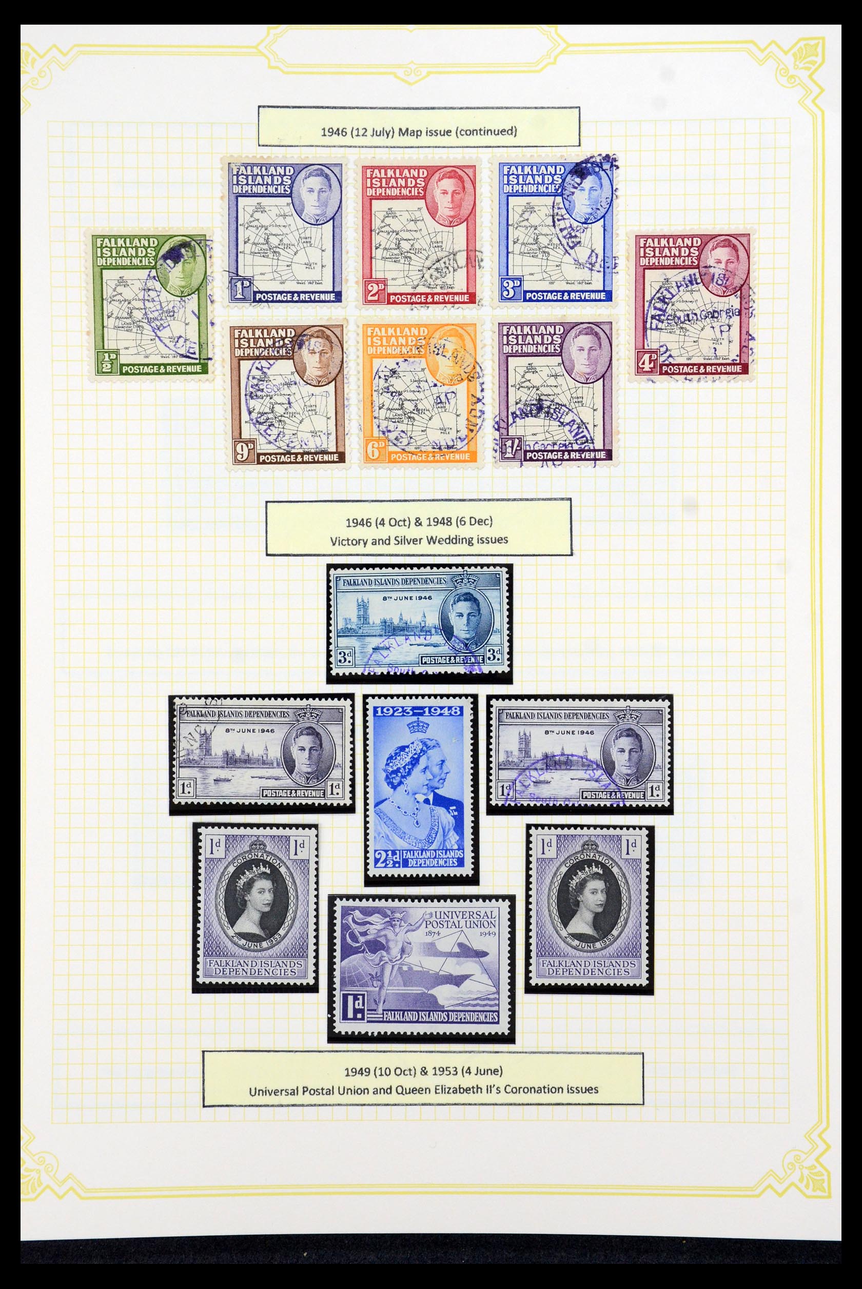 36043 005 - Stamp collection 36043 Falkland Dependencies 1944-1997.