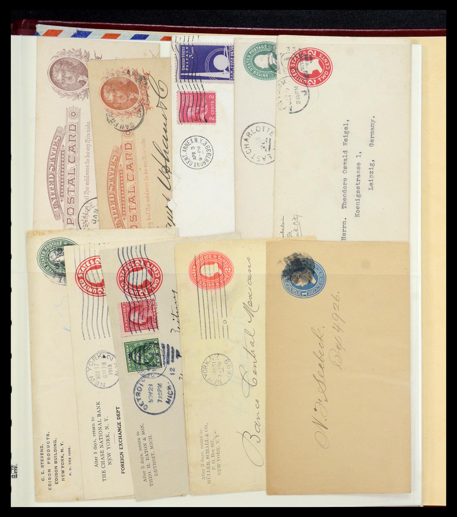 36095 023 - Postzegelverzameling 36095 USA brieven en postwaardestukken 1851-1950