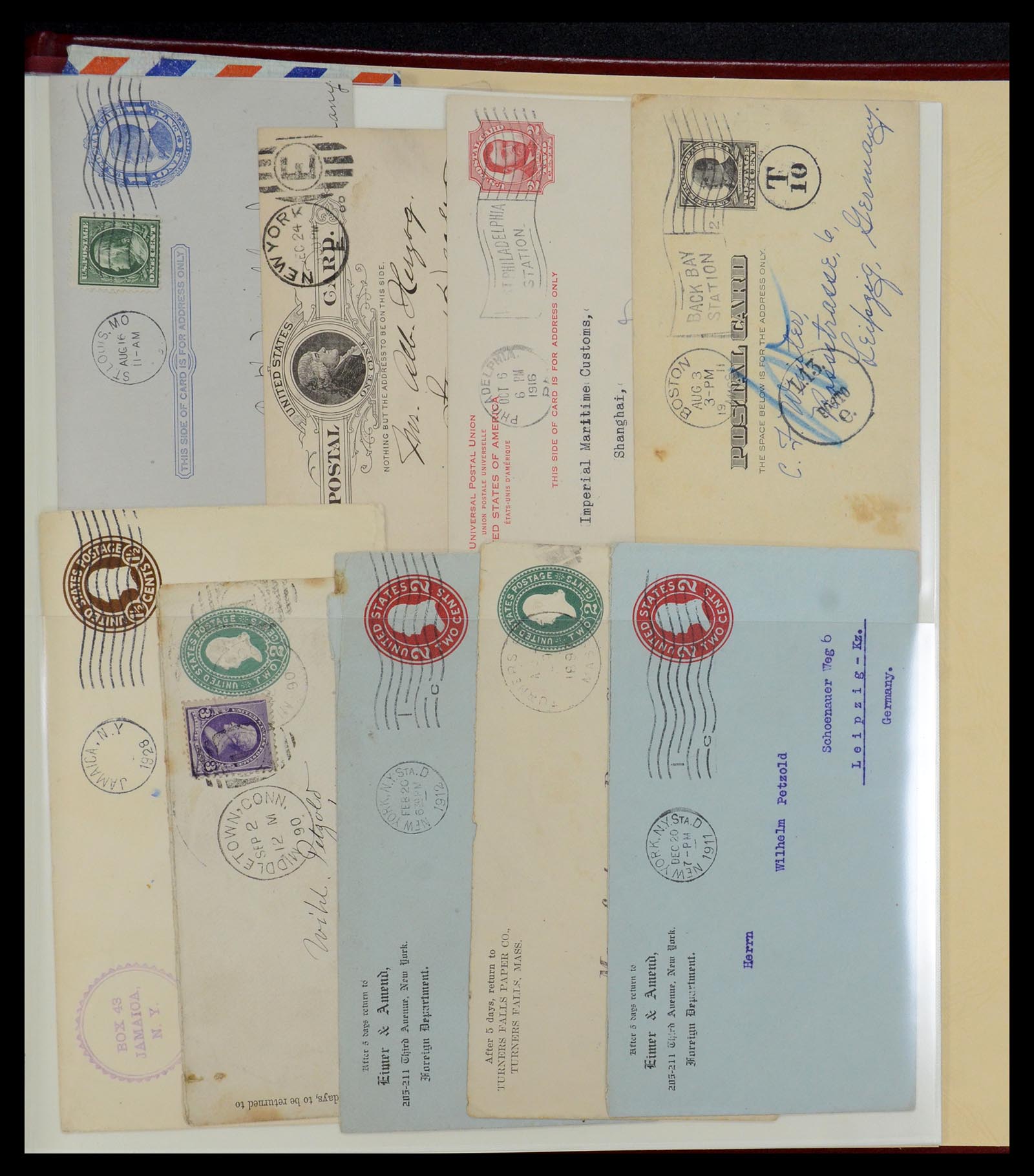 36095 026 - Postzegelverzameling 36095 USA brieven en postwaardestukken 1851-1950