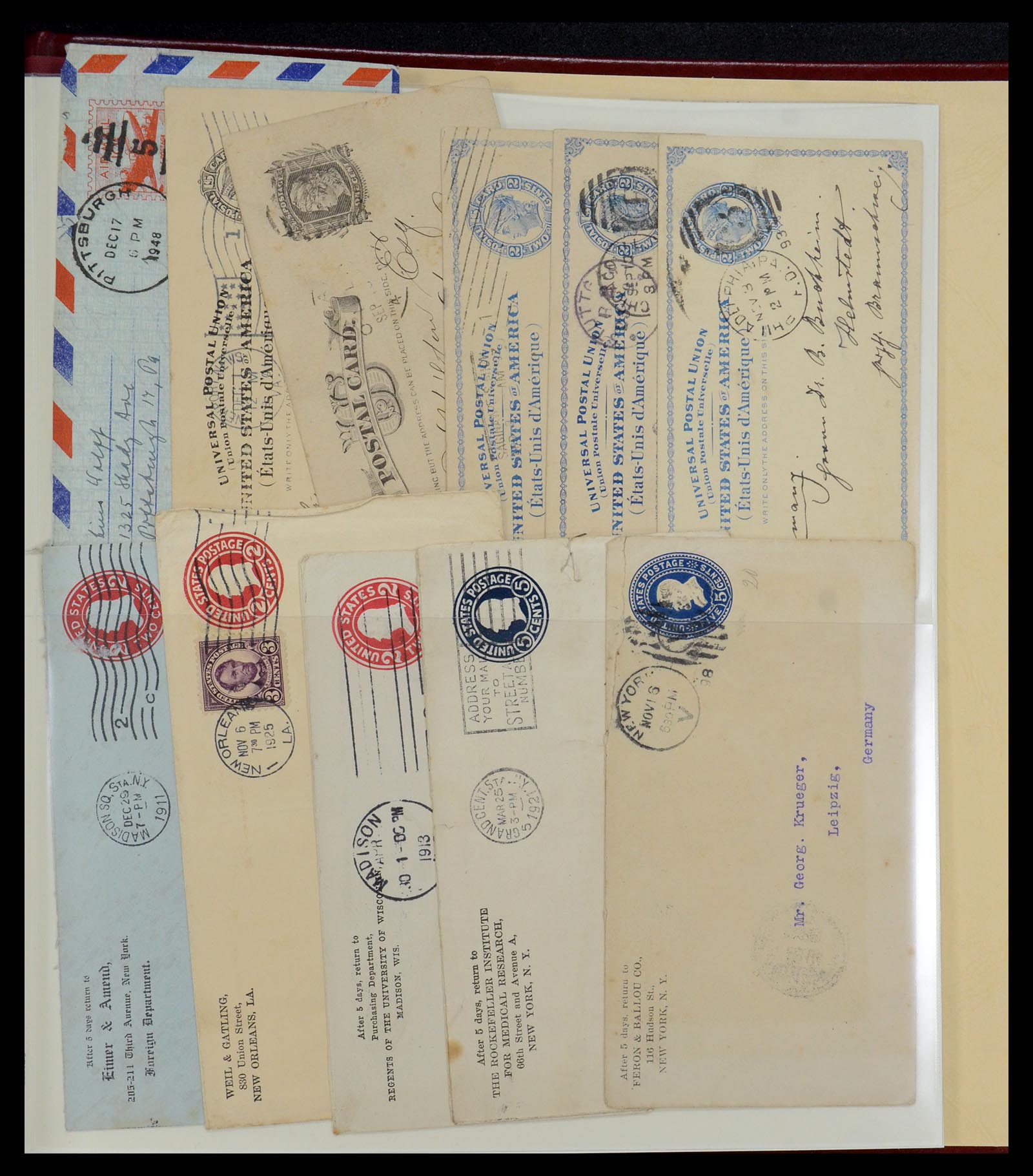36095 027 - Postzegelverzameling 36095 USA brieven en postwaardestukken 1851-1950