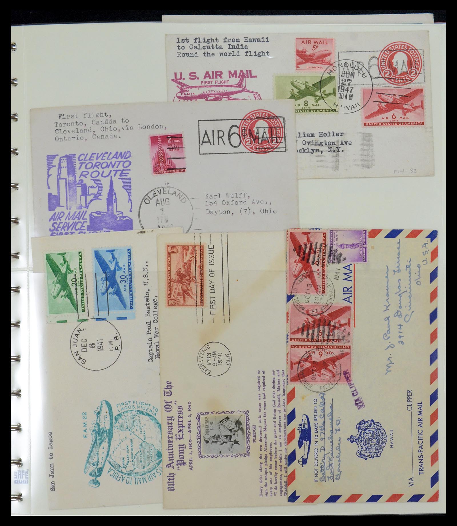 36095 031 - Postzegelverzameling 36095 USA brieven en postwaardestukken 1851-1950