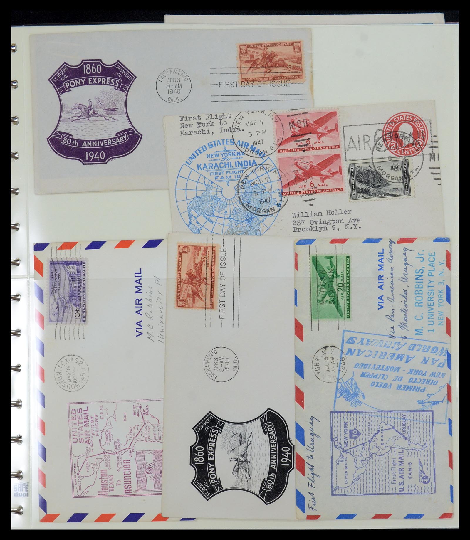 36095 032 - Postzegelverzameling 36095 USA brieven en postwaardestukken 1851-1950