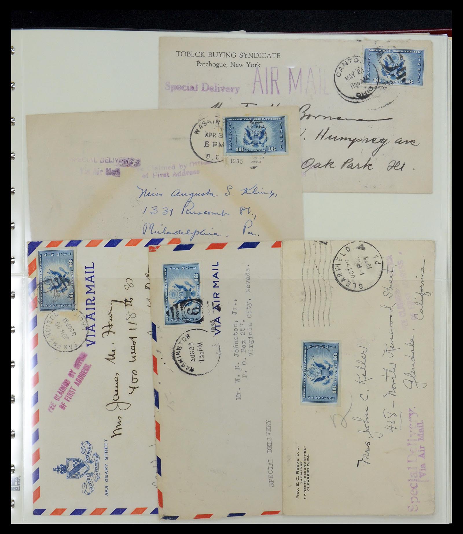 36095 036 - Postzegelverzameling 36095 USA brieven en postwaardestukken 1851-1950