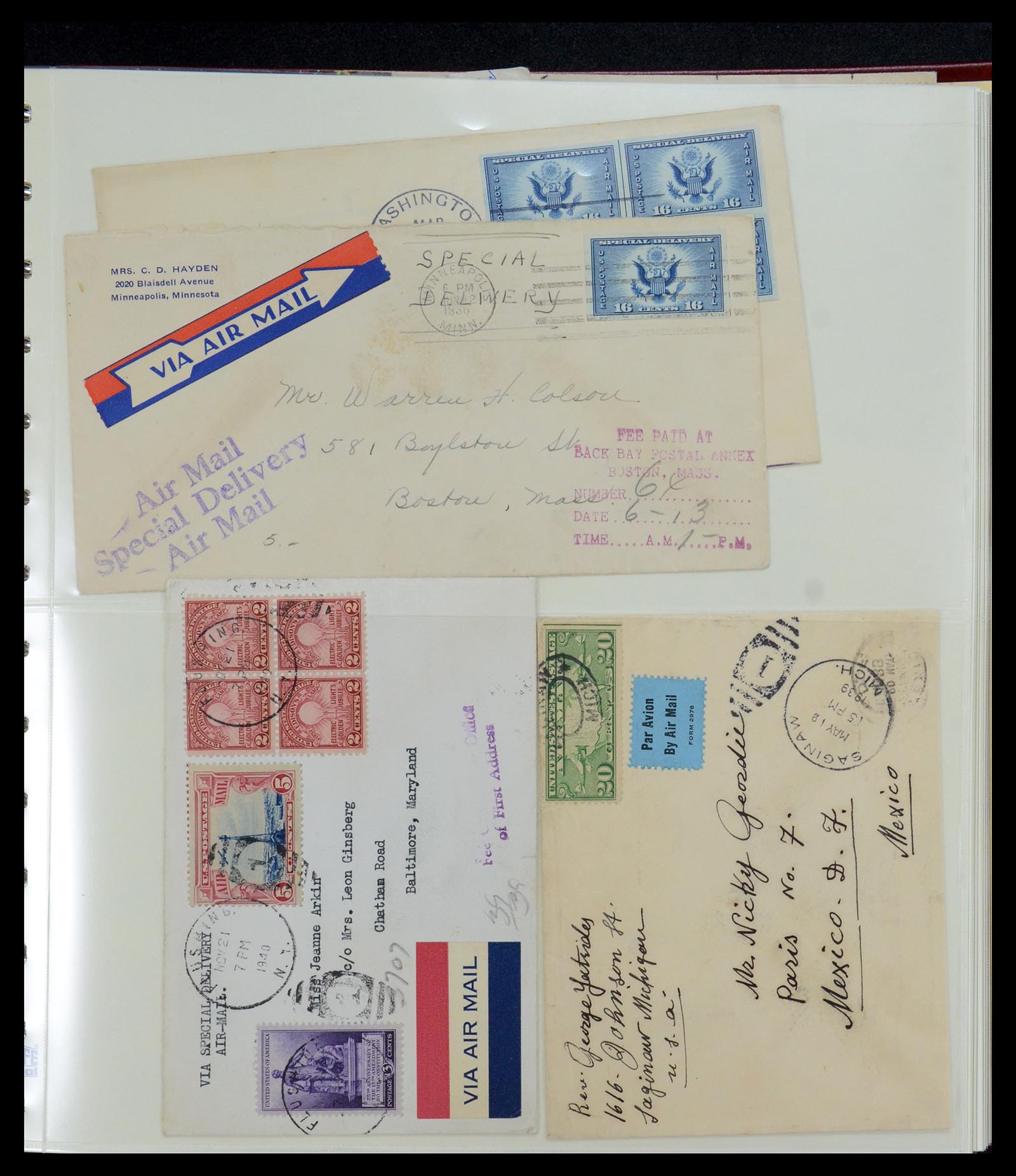 36095 038 - Postzegelverzameling 36095 USA brieven en postwaardestukken 1851-1950
