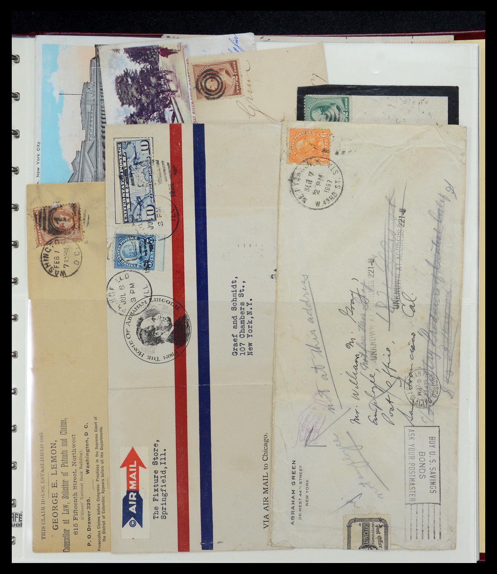 36095 041 - Postzegelverzameling 36095 USA brieven en postwaardestukken 1851-1950