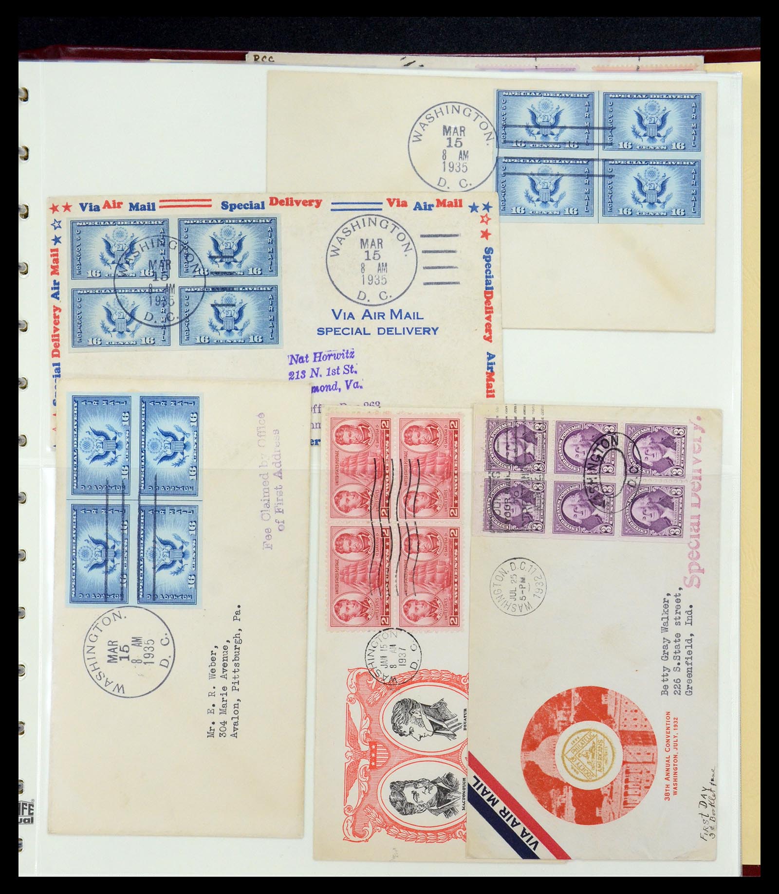 36095 045 - Postzegelverzameling 36095 USA brieven en postwaardestukken 1851-1950