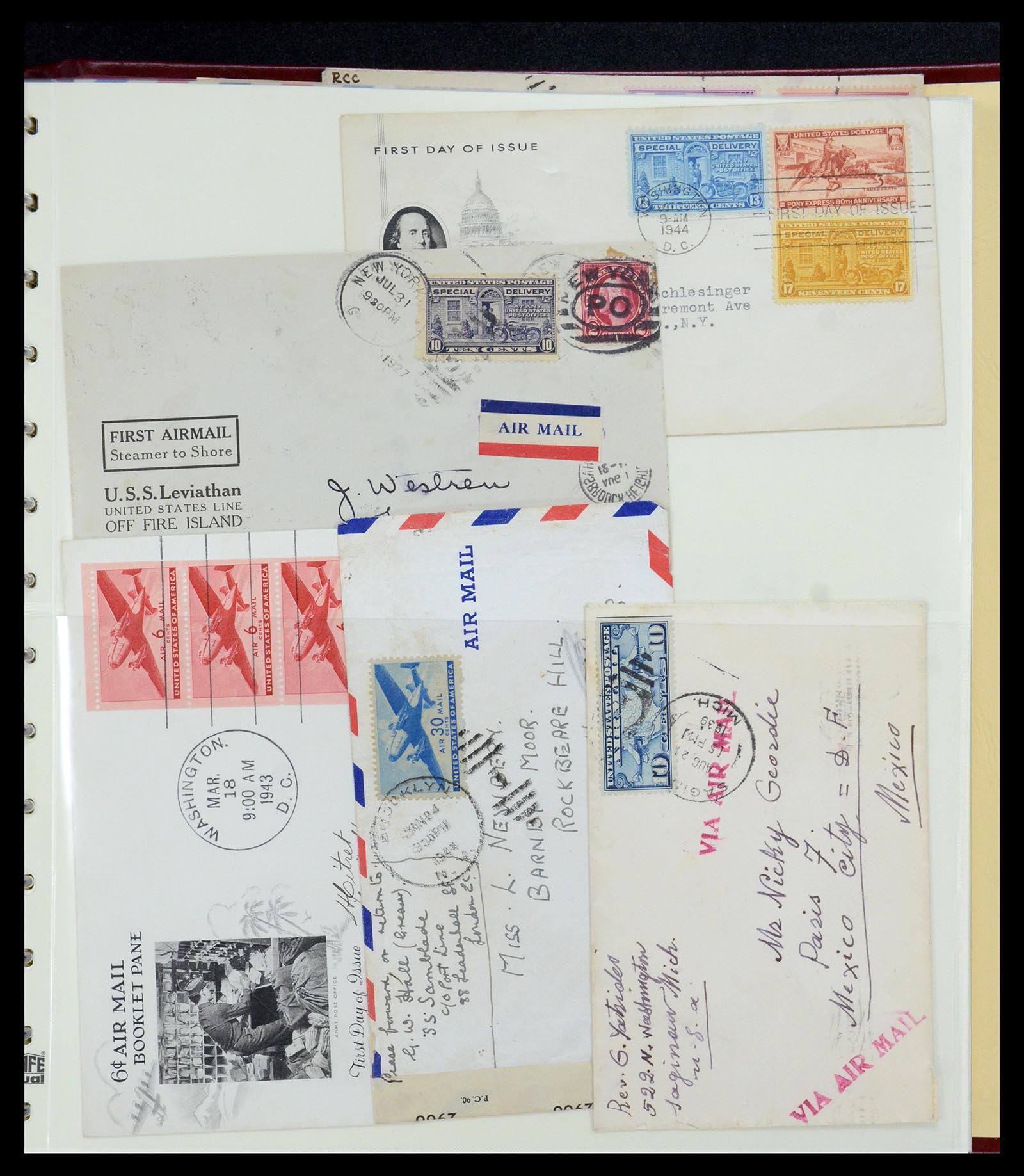 36095 046 - Postzegelverzameling 36095 USA brieven en postwaardestukken 1851-1950
