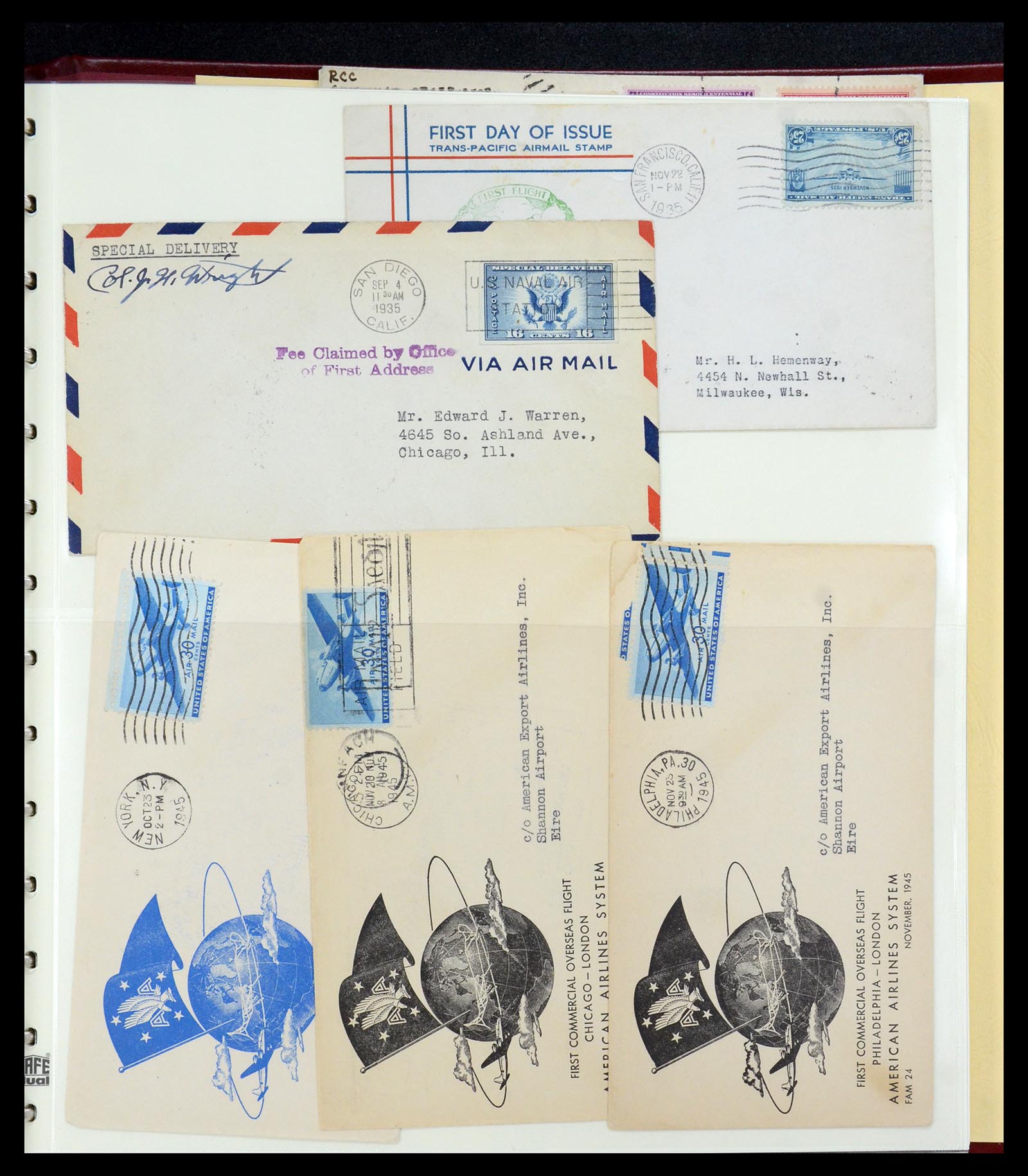 36095 050 - Postzegelverzameling 36095 USA brieven en postwaardestukken 1851-1950