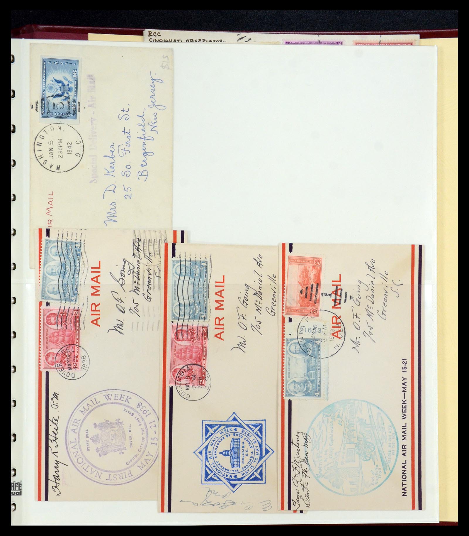 36095 054 - Postzegelverzameling 36095 USA brieven en postwaardestukken 1851-1950