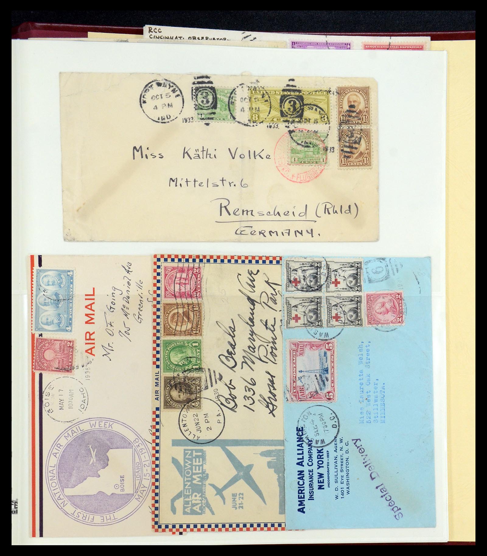 36095 059 - Postzegelverzameling 36095 USA brieven en postwaardestukken 1851-1950