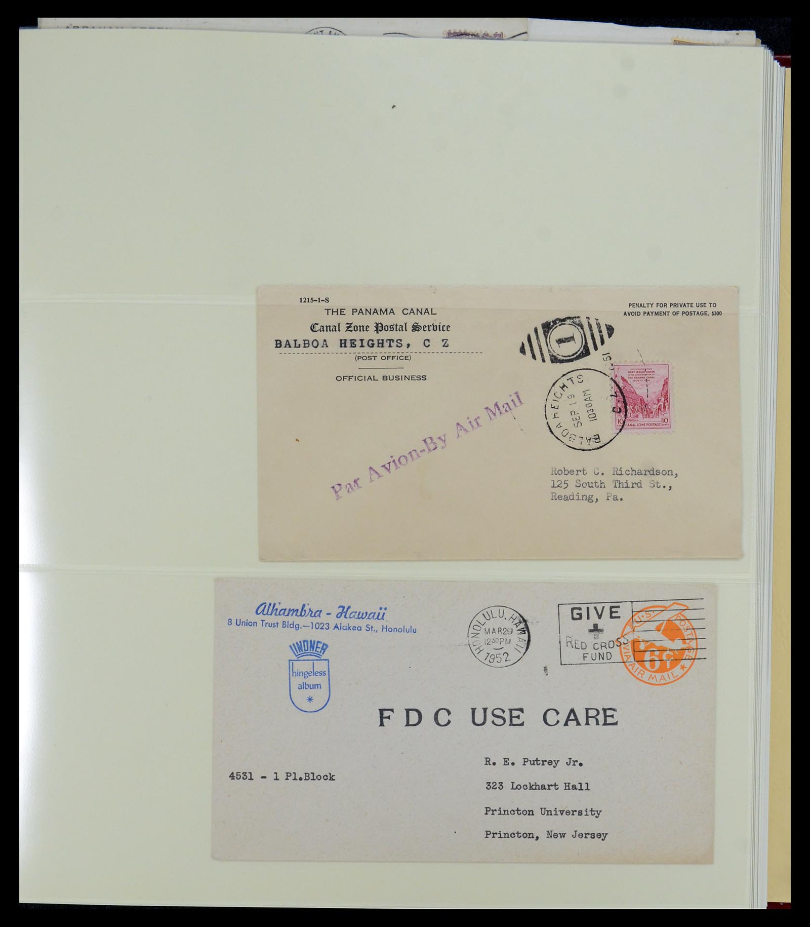 36095 063 - Postzegelverzameling 36095 USA brieven en postwaardestukken 1851-1950