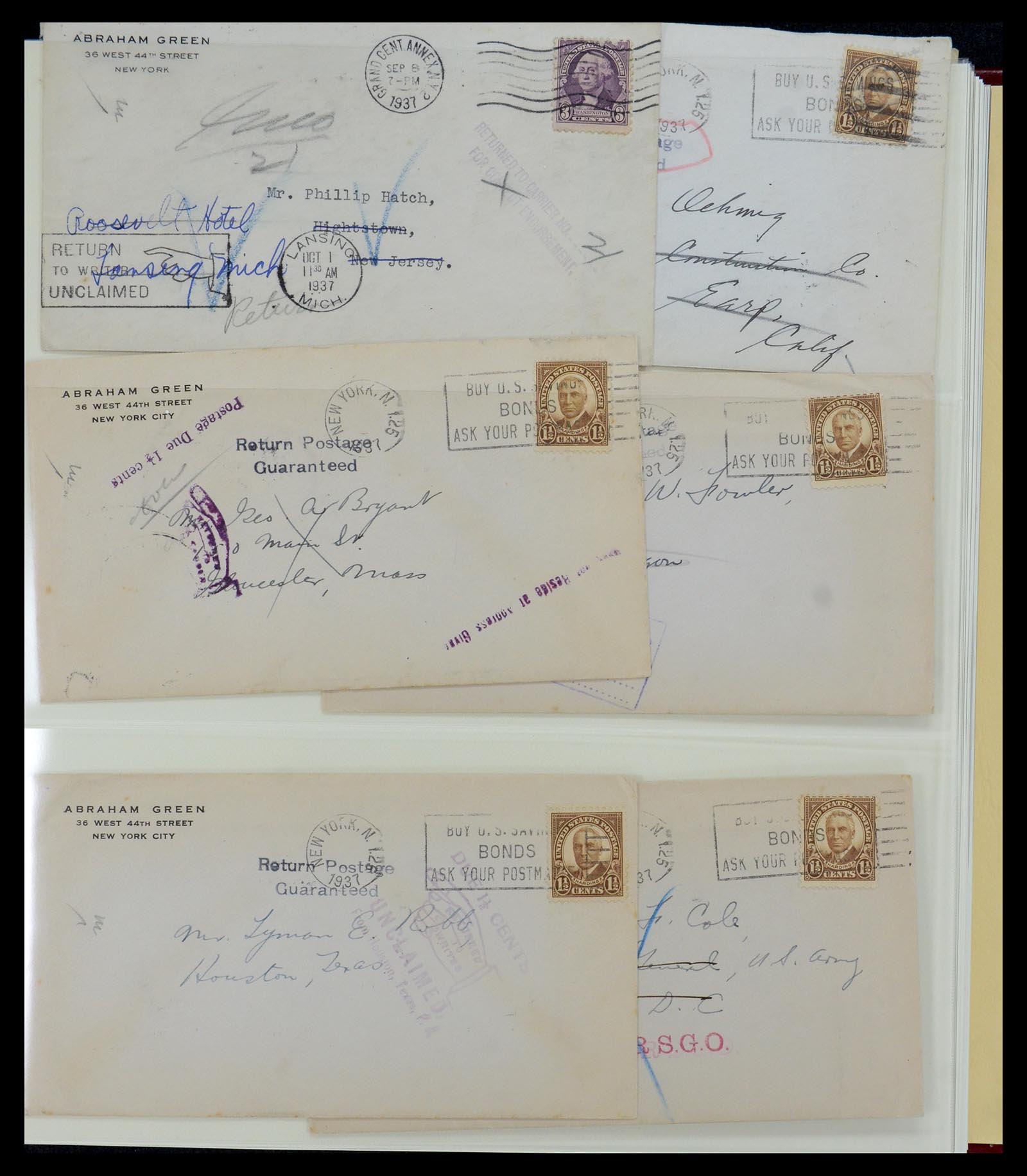 36095 064 - Postzegelverzameling 36095 USA brieven en postwaardestukken 1851-1950