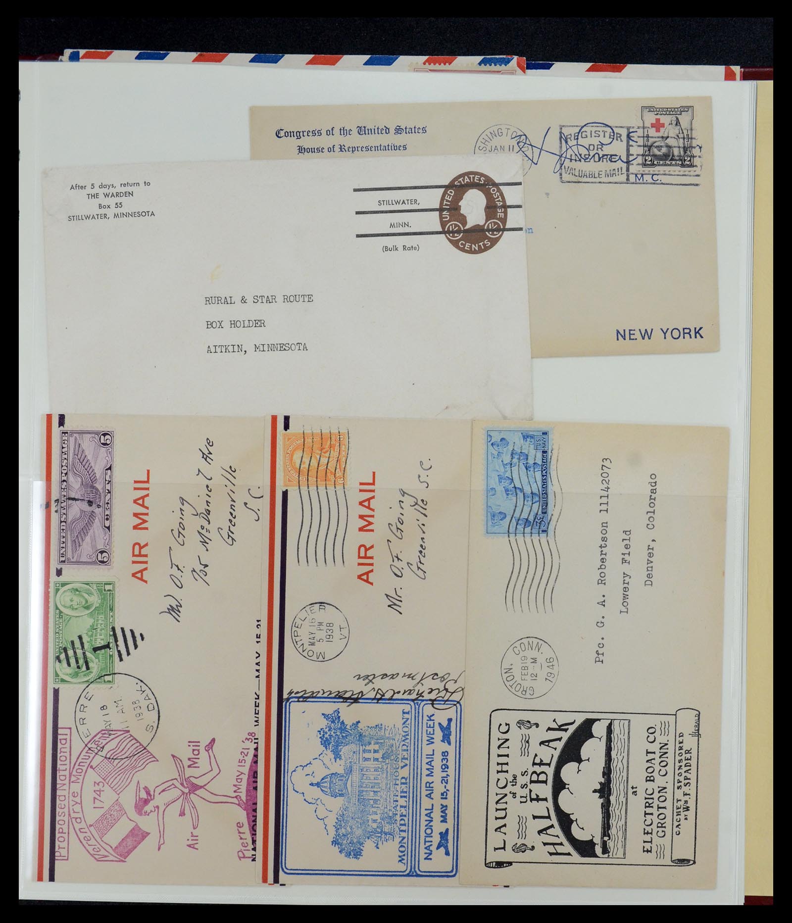 36095 070 - Postzegelverzameling 36095 USA brieven en postwaardestukken 1851-1950