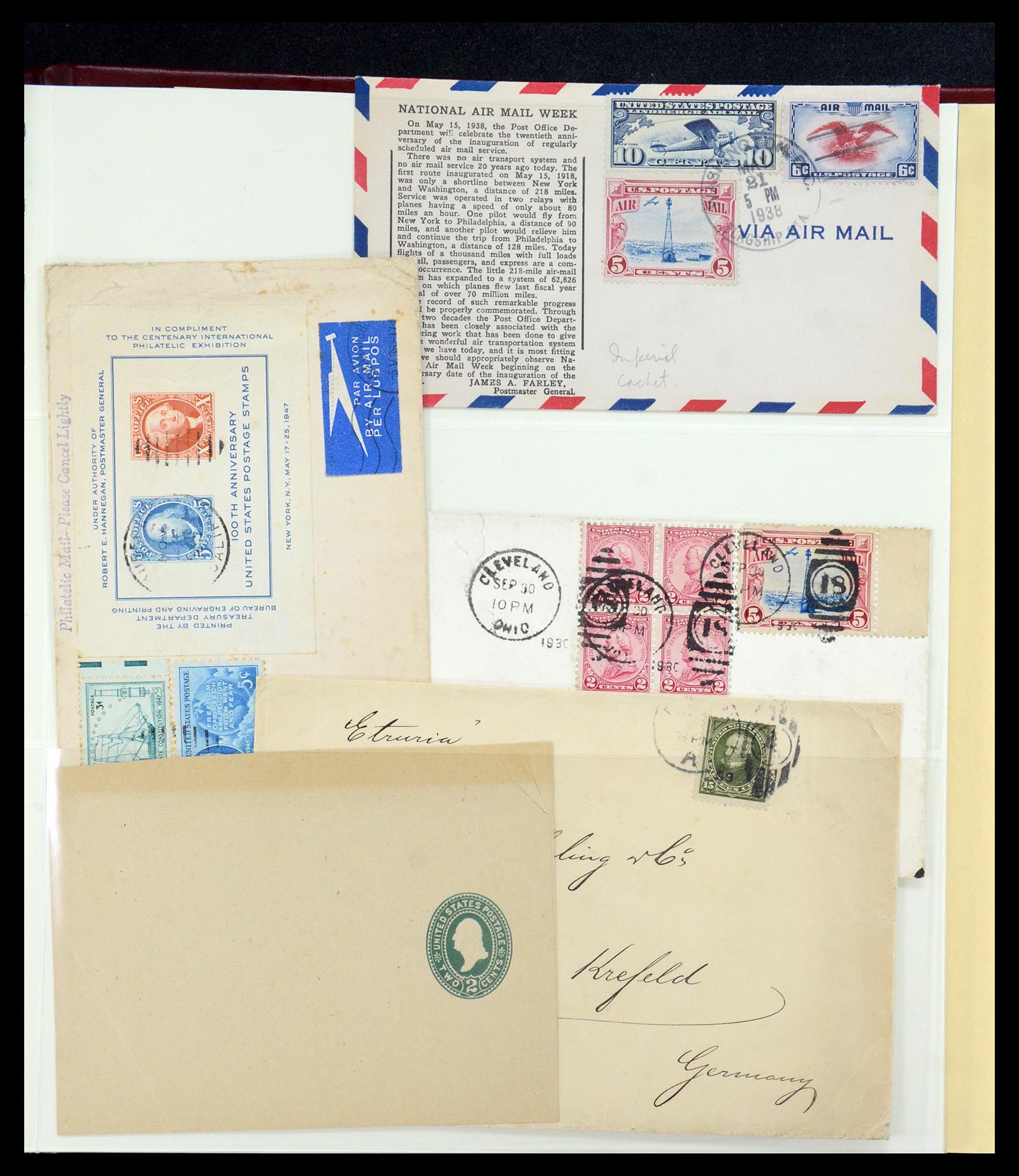 36095 079 - Postzegelverzameling 36095 USA brieven en postwaardestukken 1851-1950