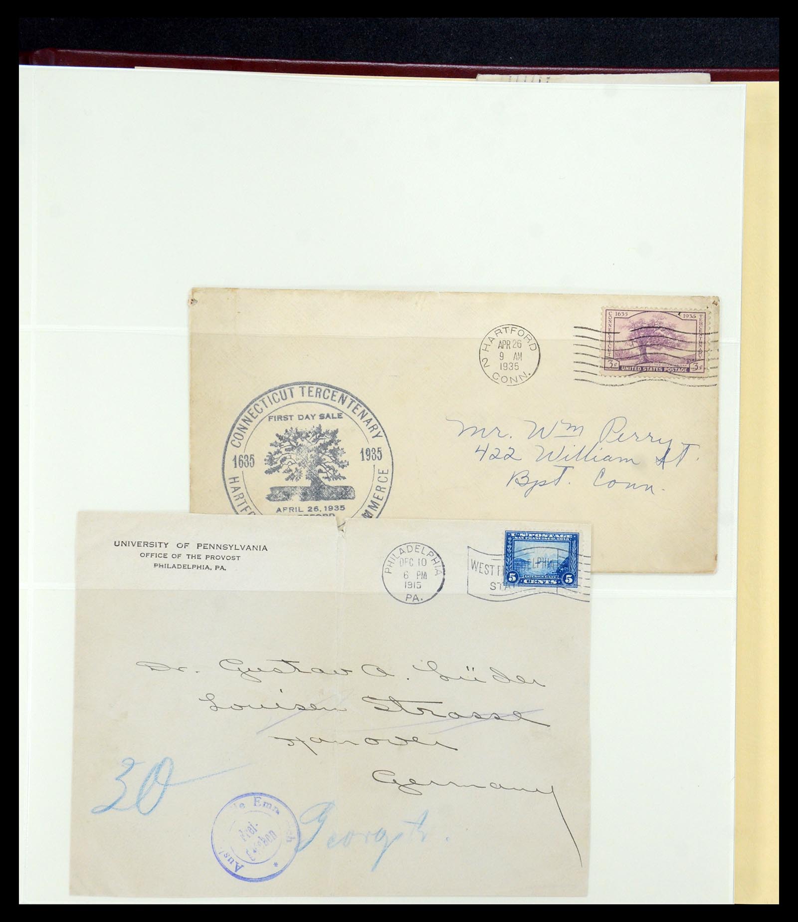 36095 080 - Postzegelverzameling 36095 USA brieven en postwaardestukken 1851-1950