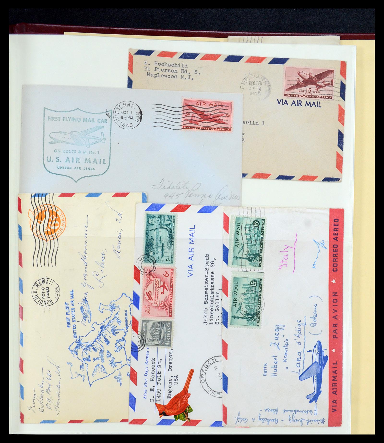 36095 084 - Postzegelverzameling 36095 USA brieven en postwaardestukken 1851-1950