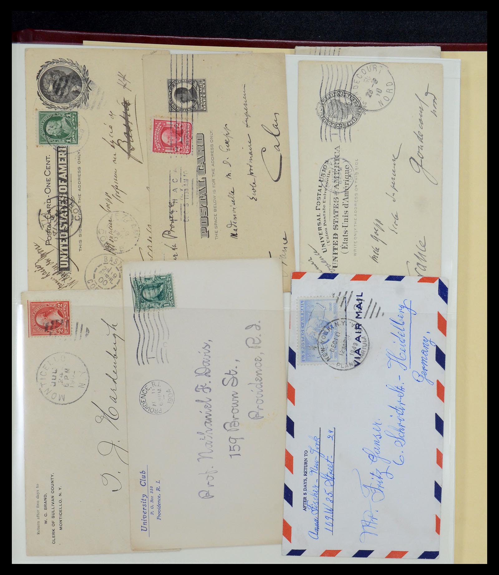 36095 085 - Postzegelverzameling 36095 USA brieven en postwaardestukken 1851-1950