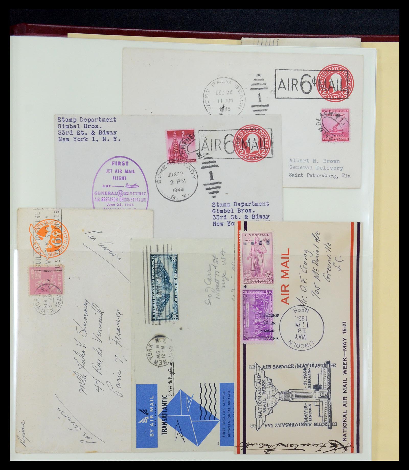 36095 087 - Postzegelverzameling 36095 USA brieven en postwaardestukken 1851-1950