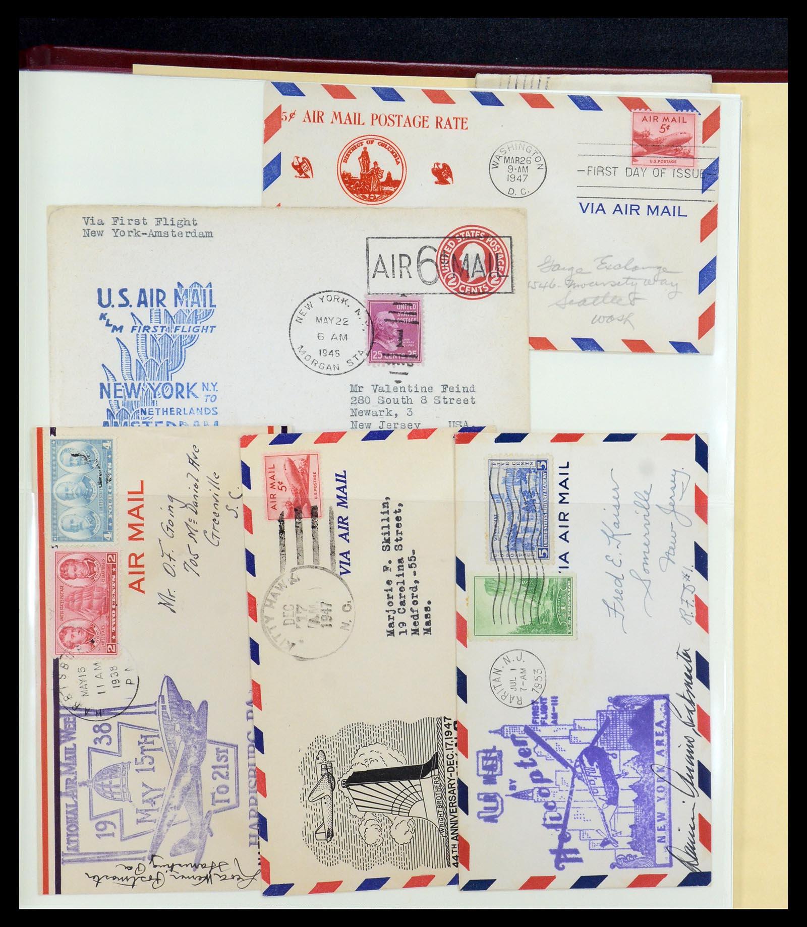 36095 088 - Postzegelverzameling 36095 USA brieven en postwaardestukken 1851-1950