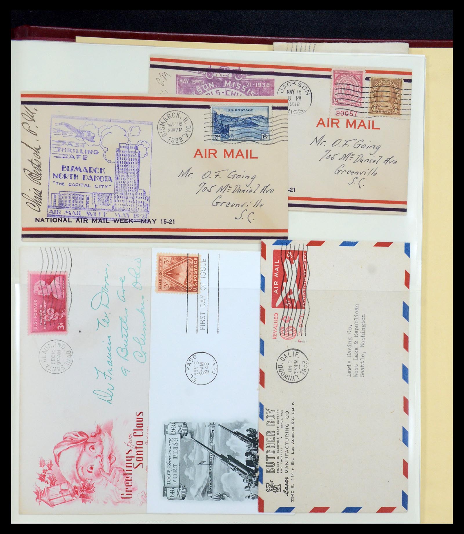 36095 089 - Postzegelverzameling 36095 USA brieven en postwaardestukken 1851-1950