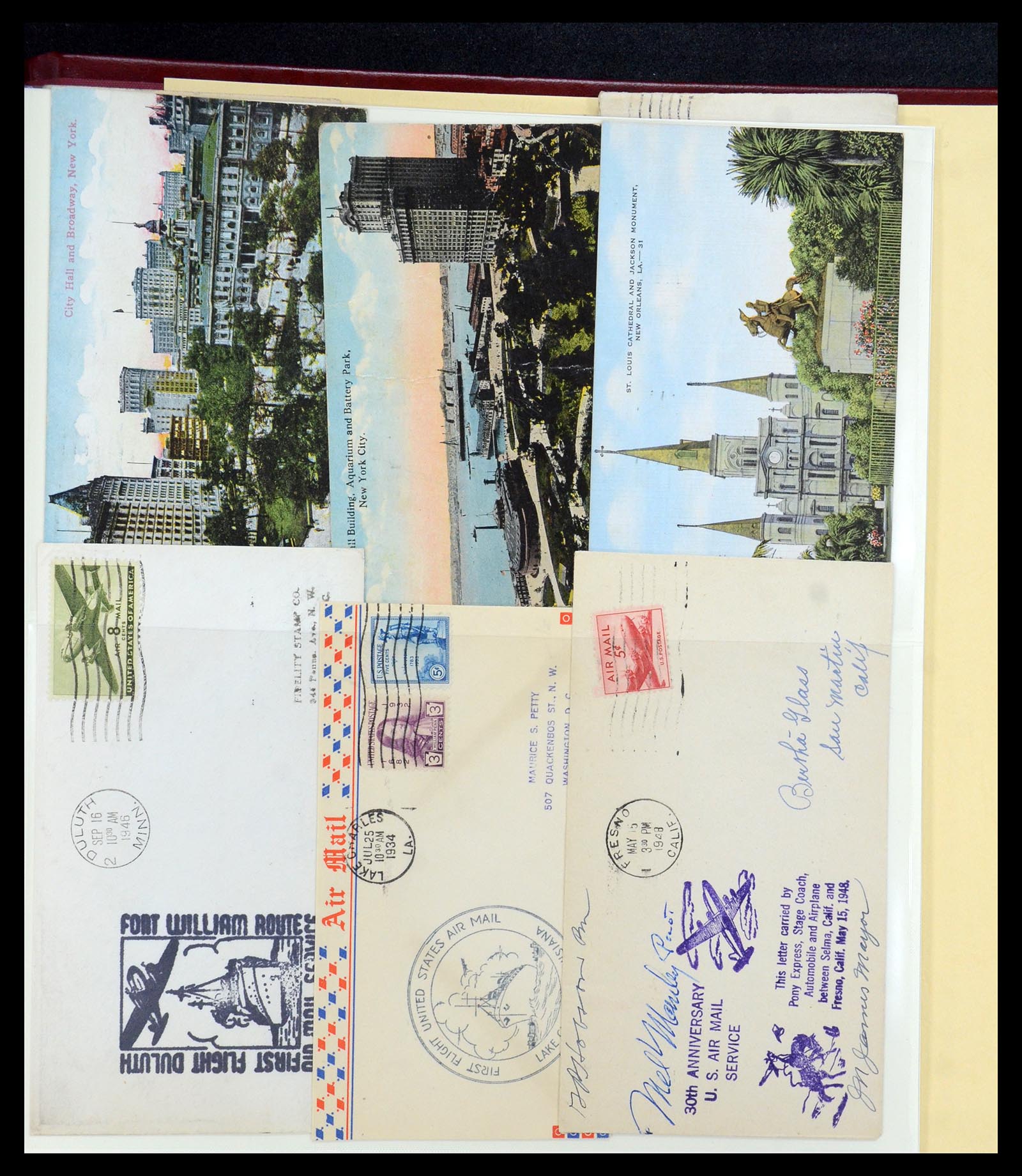 36095 090 - Postzegelverzameling 36095 USA brieven en postwaardestukken 1851-1950