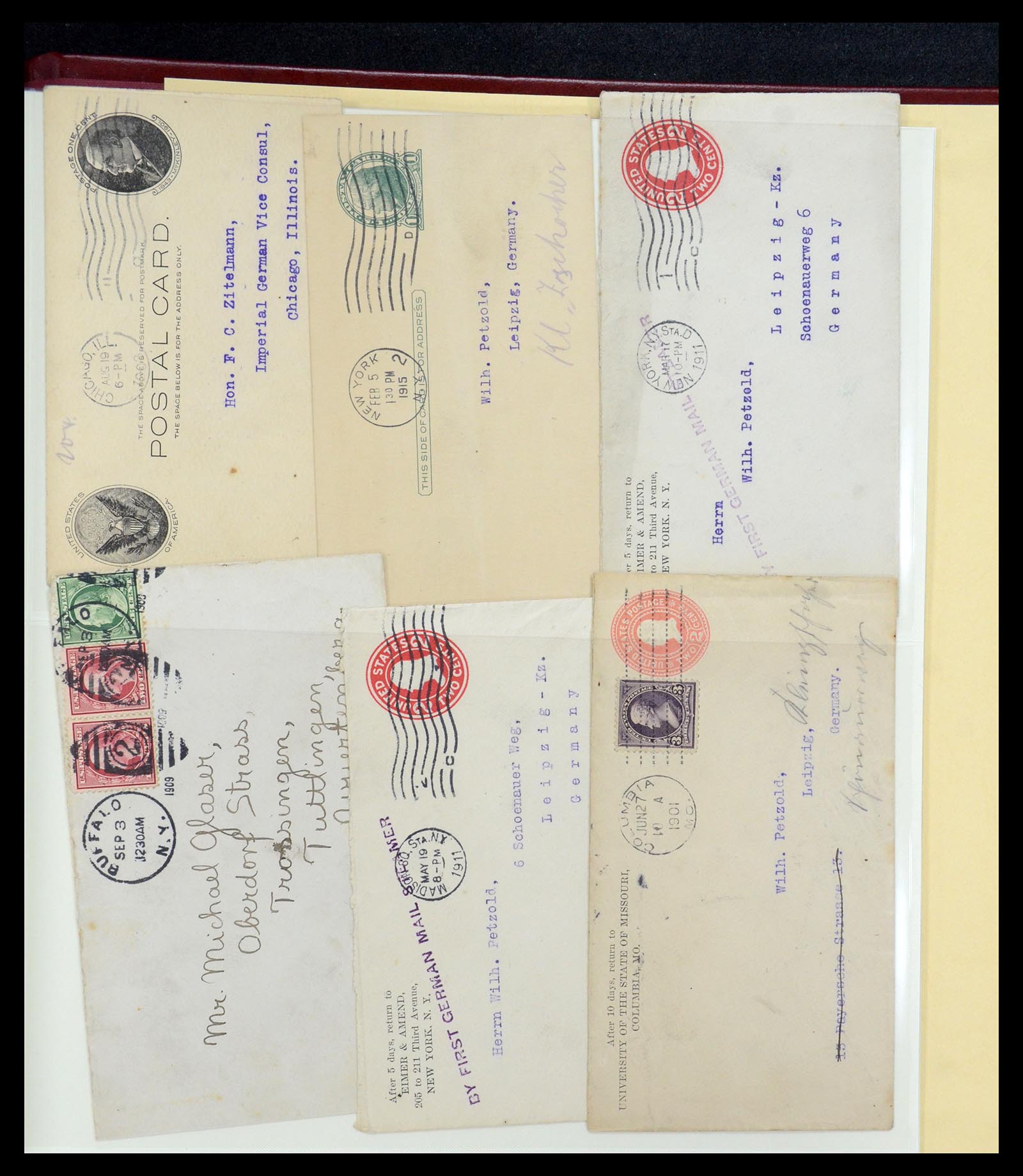 36095 092 - Postzegelverzameling 36095 USA brieven en postwaardestukken 1851-1950