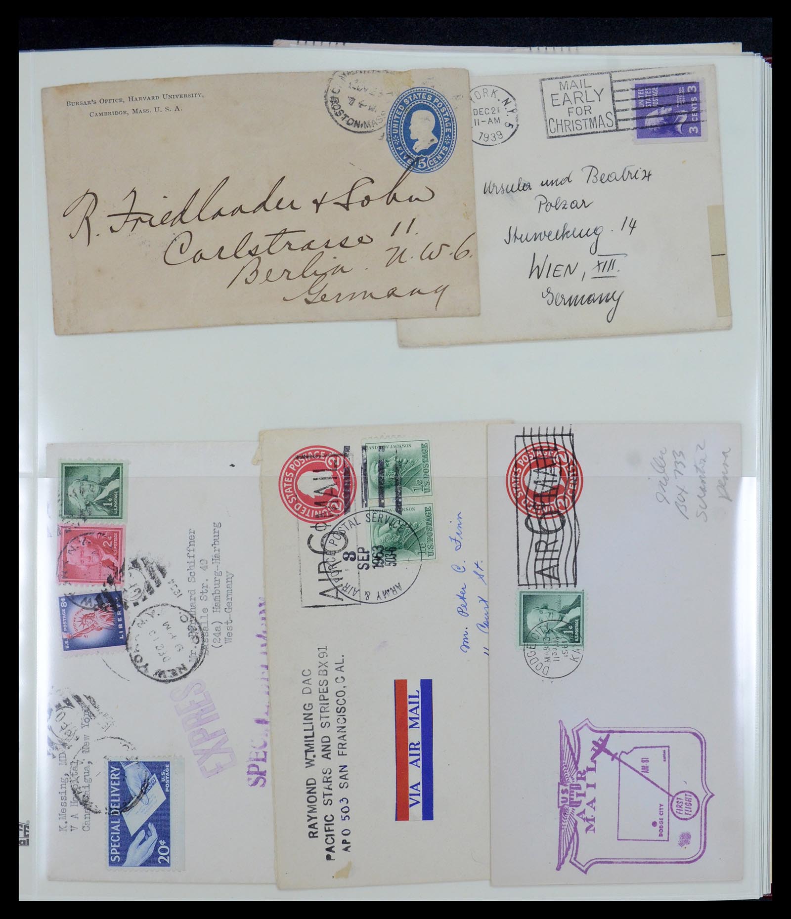 36095 261 - Postzegelverzameling 36095 USA brieven en postwaardestukken 1851-1950