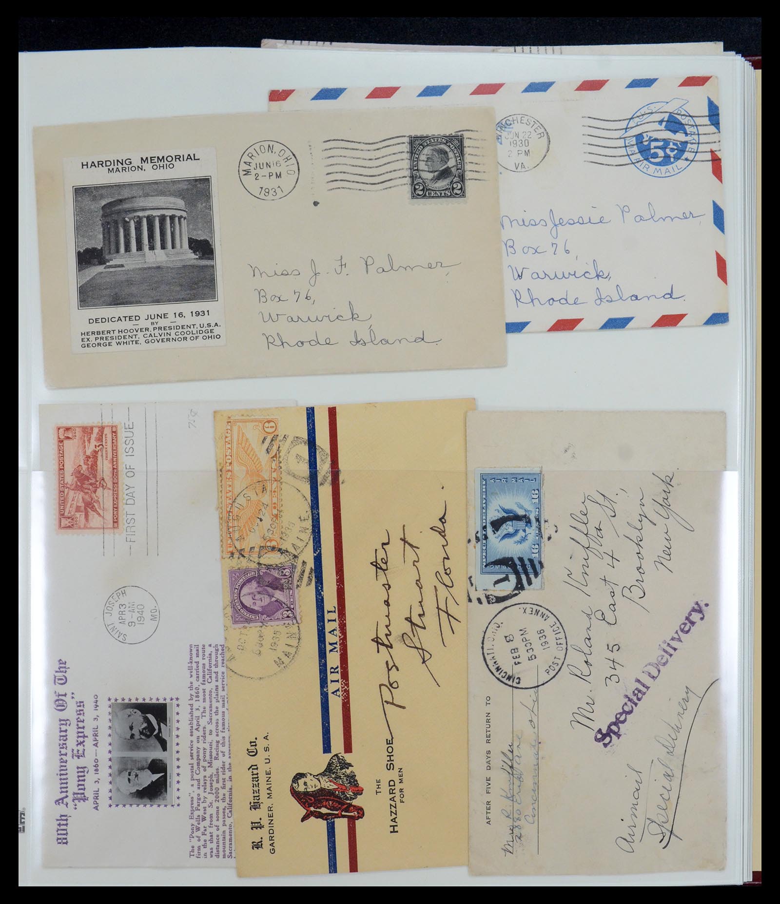 36095 263 - Postzegelverzameling 36095 USA brieven en postwaardestukken 1851-1950
