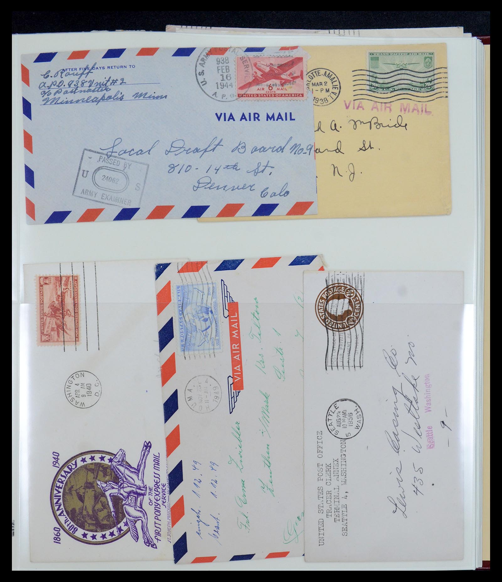 36095 264 - Postzegelverzameling 36095 USA brieven en postwaardestukken 1851-1950