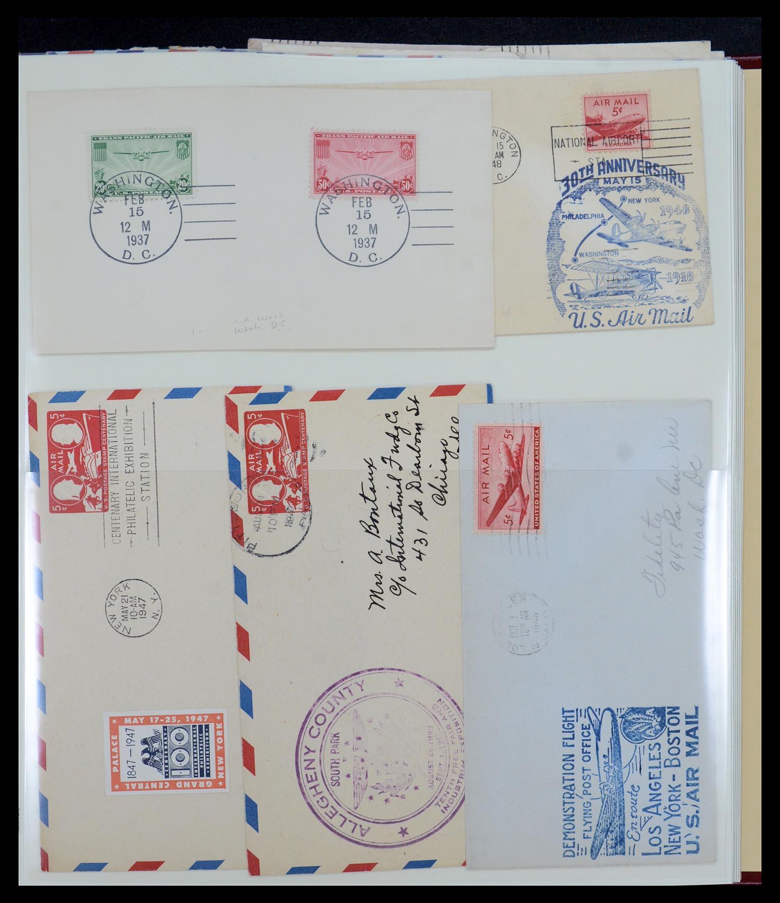 36095 266 - Postzegelverzameling 36095 USA brieven en postwaardestukken 1851-1950