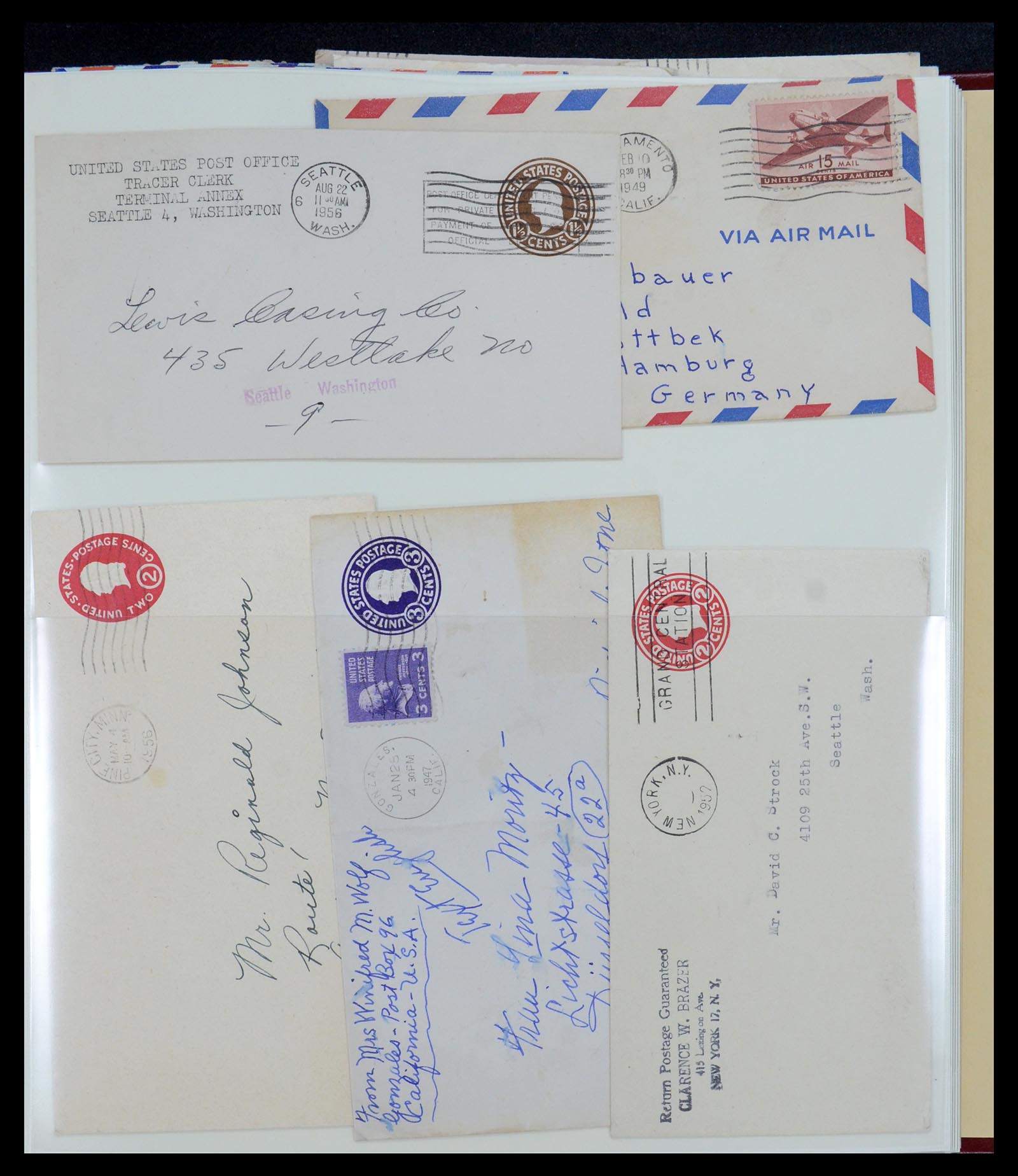36095 267 - Postzegelverzameling 36095 USA brieven en postwaardestukken 1851-1950