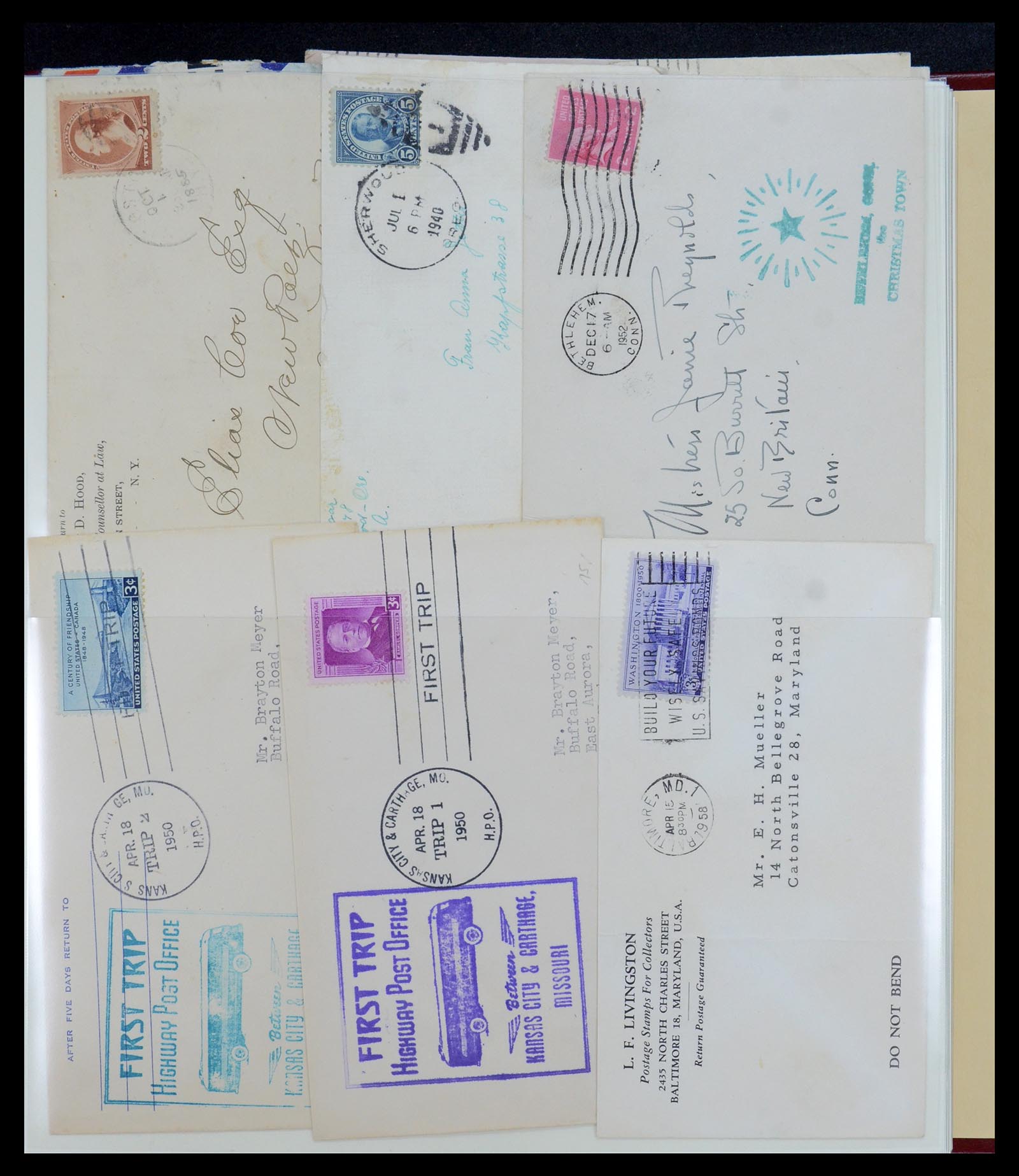 36095 269 - Postzegelverzameling 36095 USA brieven en postwaardestukken 1851-1950