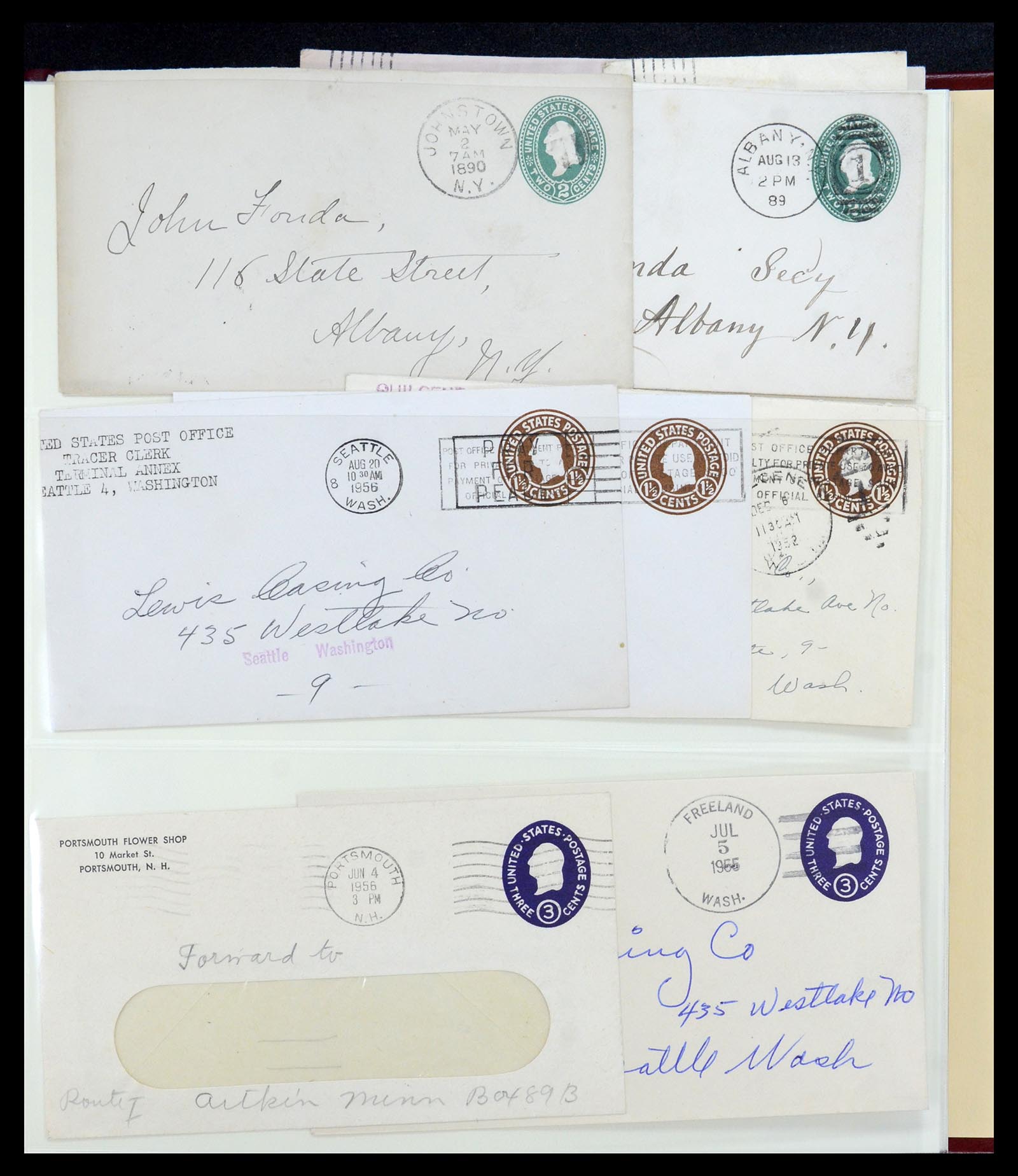 36095 272 - Postzegelverzameling 36095 USA brieven en postwaardestukken 1851-1950