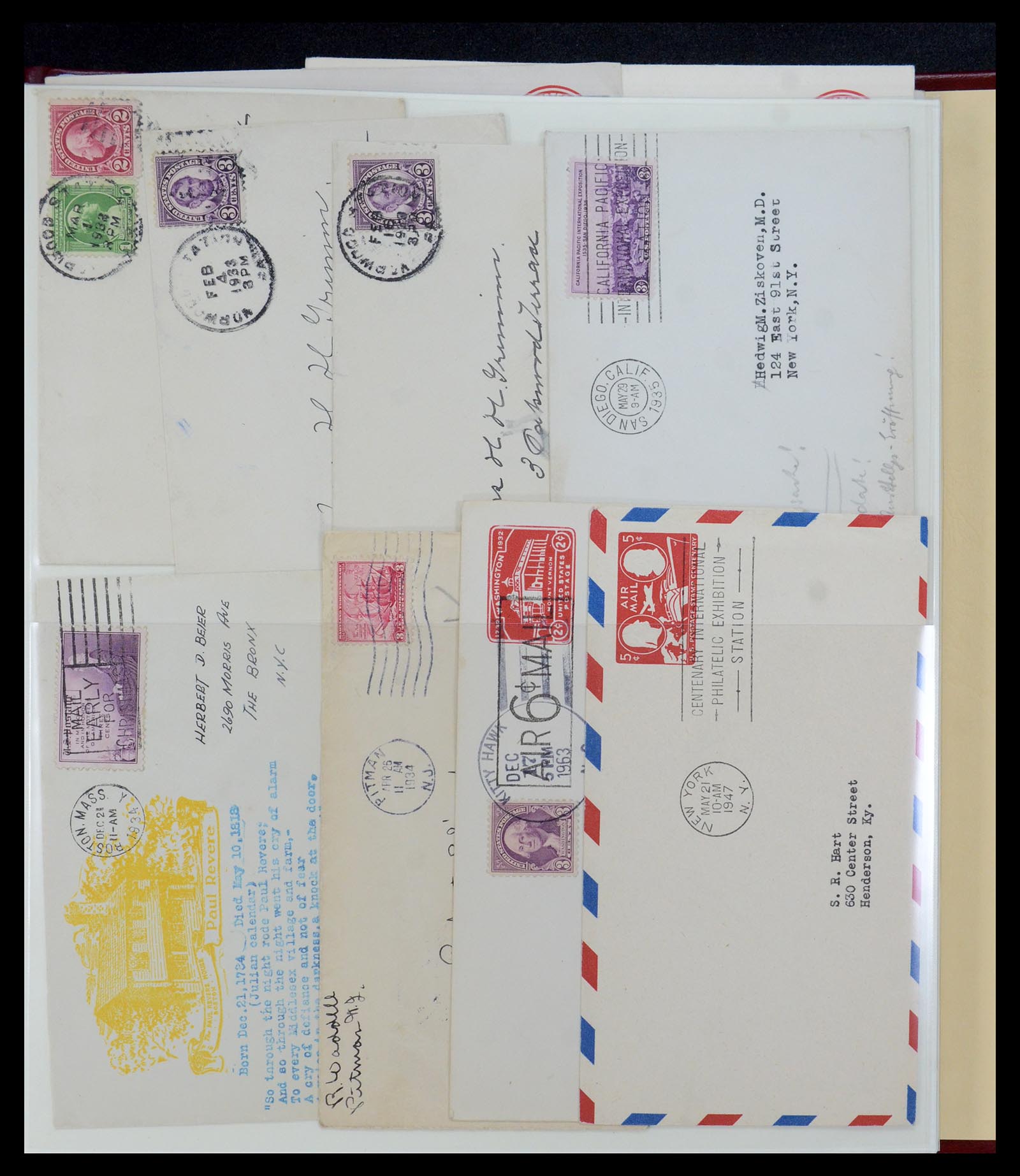 36095 276 - Postzegelverzameling 36095 USA brieven en postwaardestukken 1851-1950