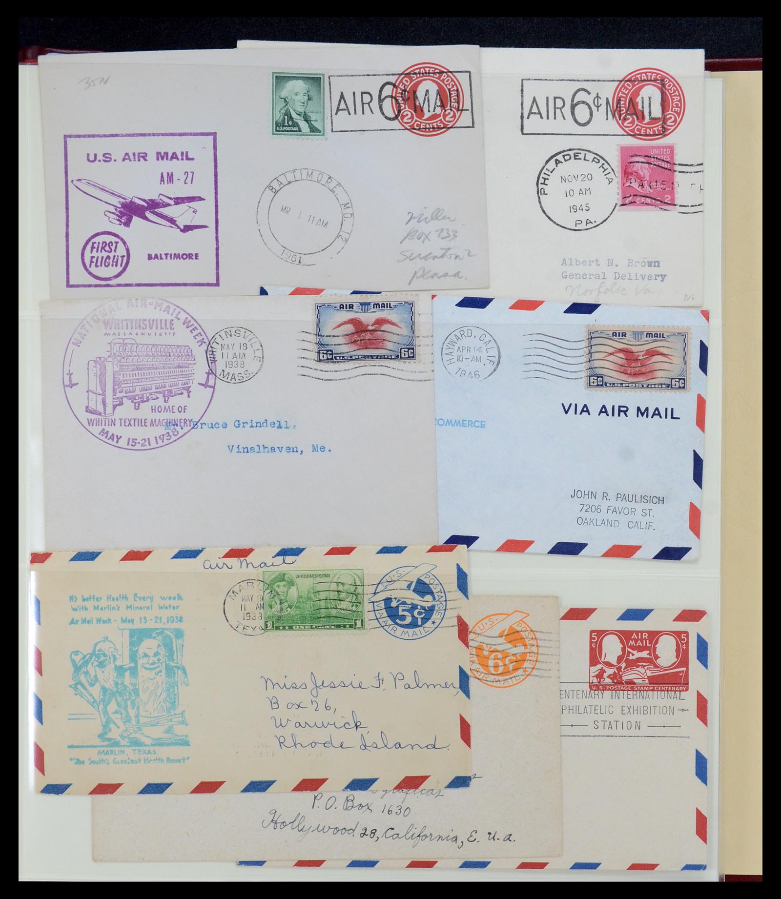 36095 278 - Postzegelverzameling 36095 USA brieven en postwaardestukken 1851-1950