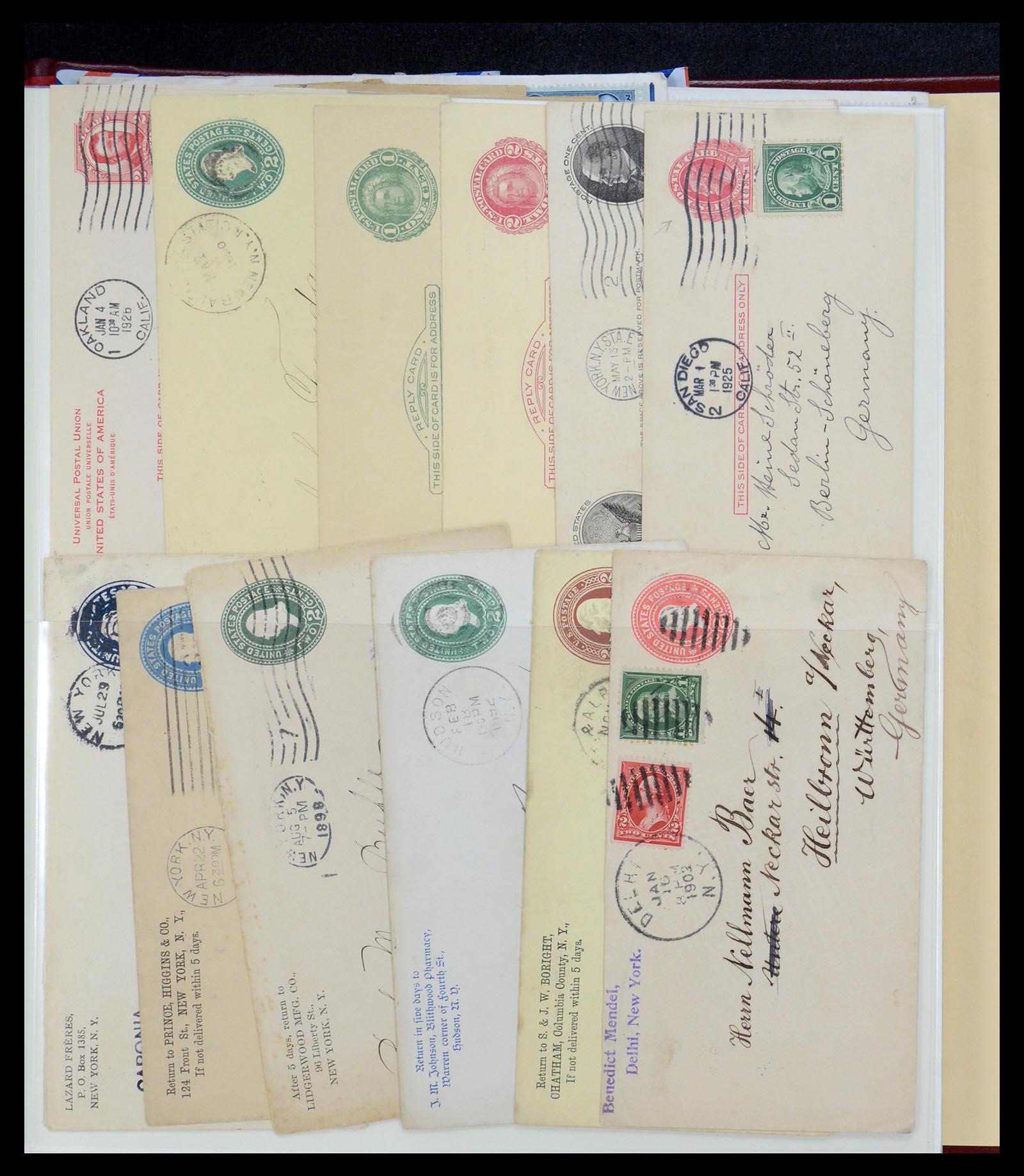 36095 280 - Postzegelverzameling 36095 USA brieven en postwaardestukken 1851-1950