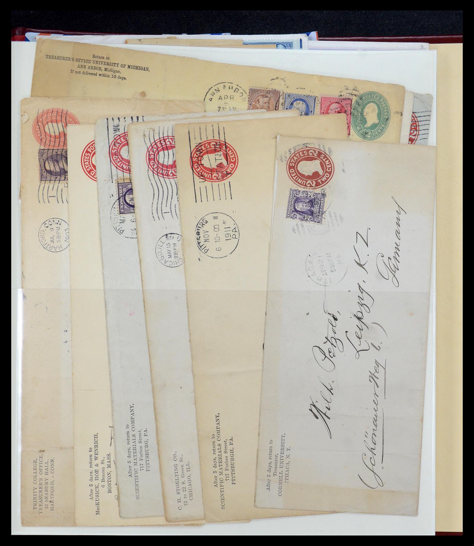 36095 281 - Postzegelverzameling 36095 USA brieven en postwaardestukken 1851-1950