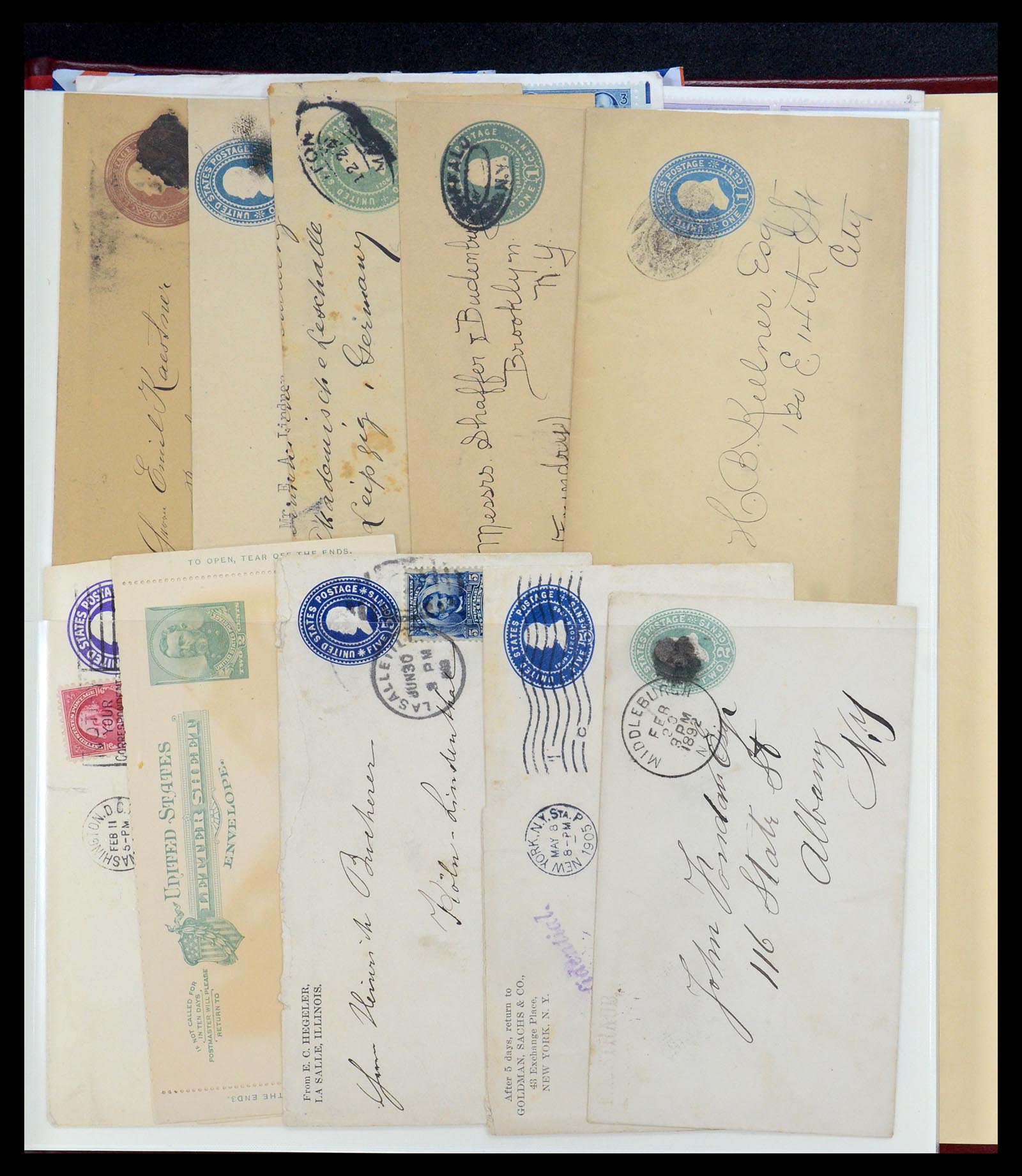 36095 282 - Postzegelverzameling 36095 USA brieven en postwaardestukken 1851-1950