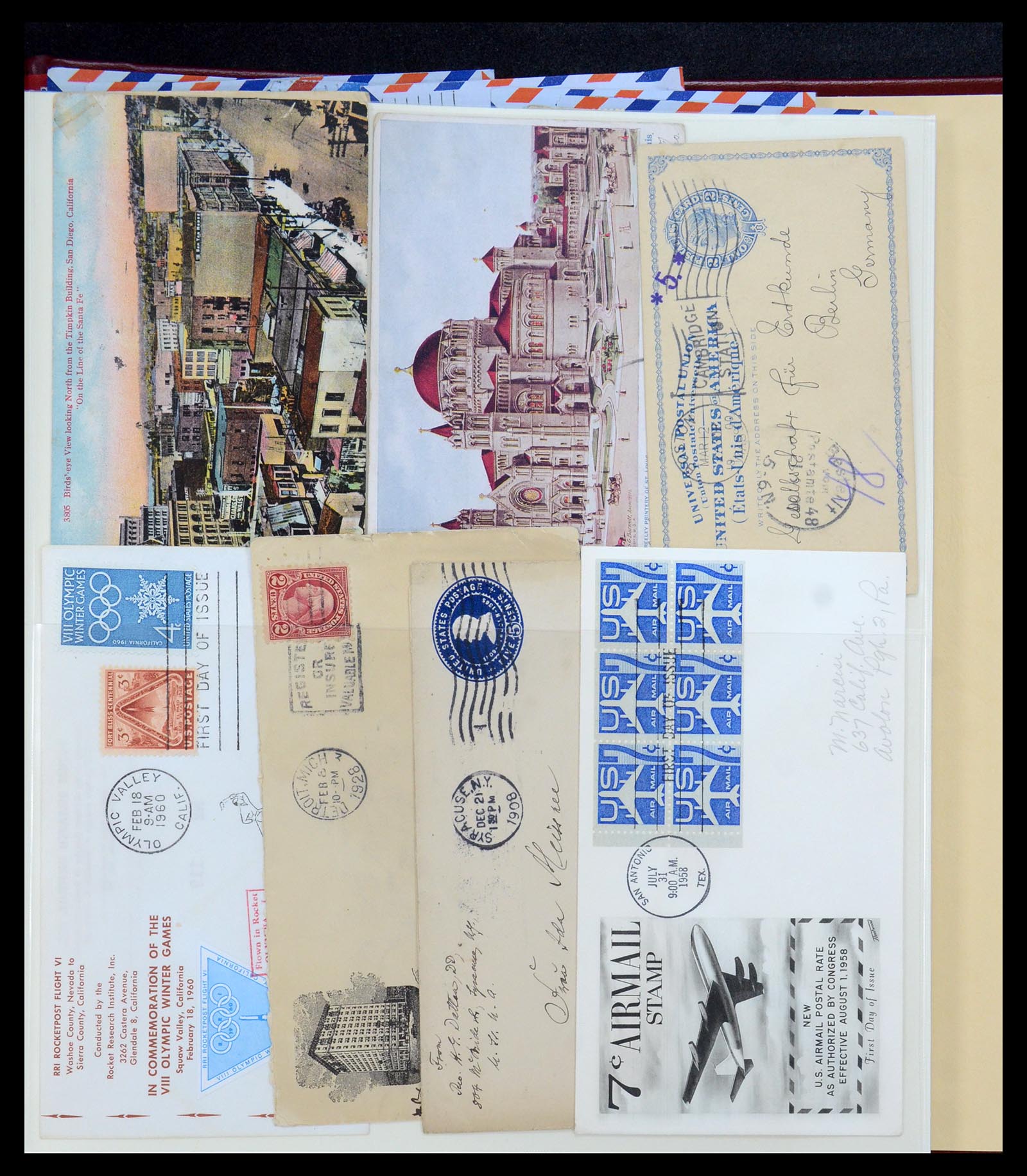 36095 284 - Postzegelverzameling 36095 USA brieven en postwaardestukken 1851-1950