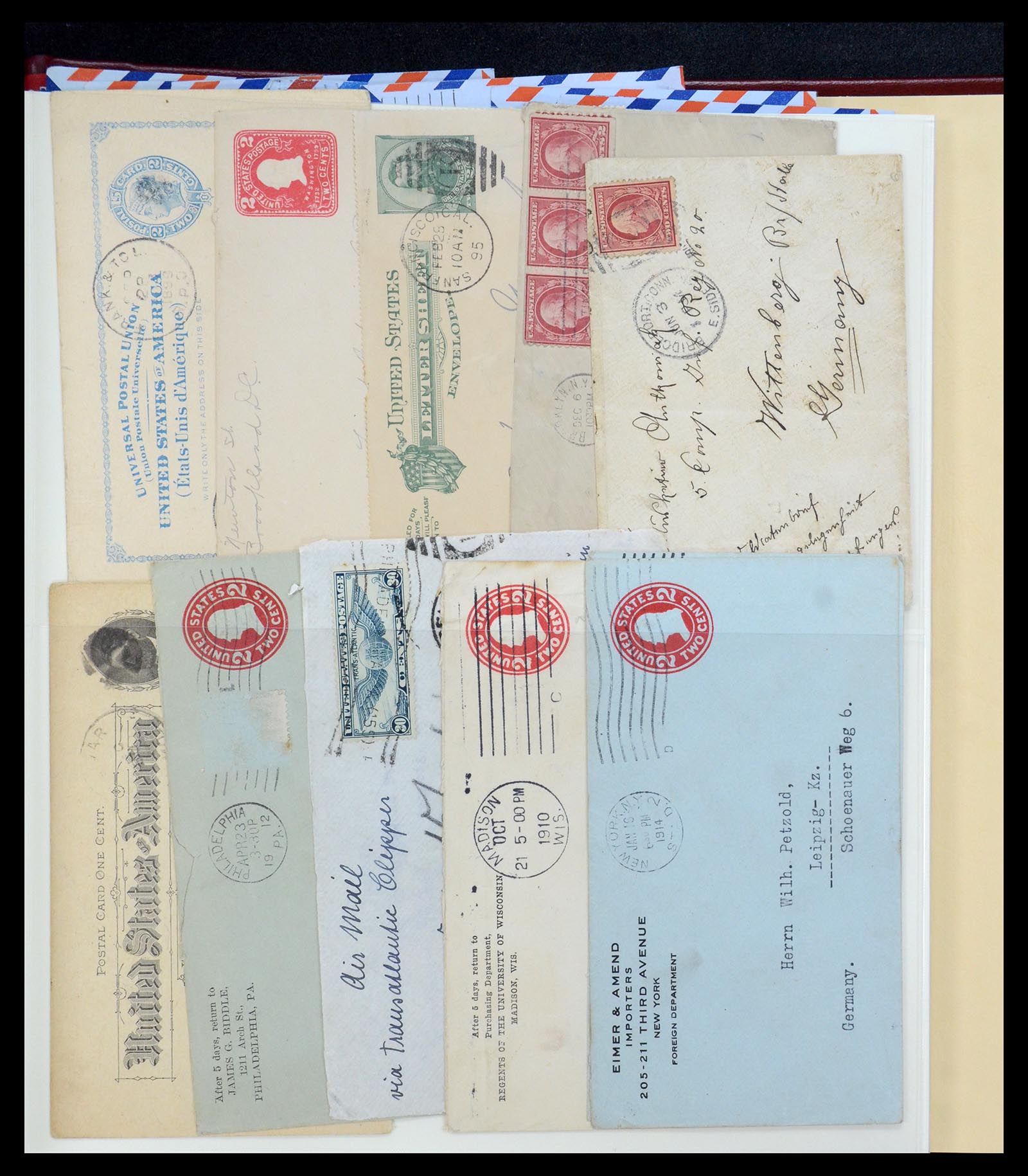 36095 285 - Postzegelverzameling 36095 USA brieven en postwaardestukken 1851-1950